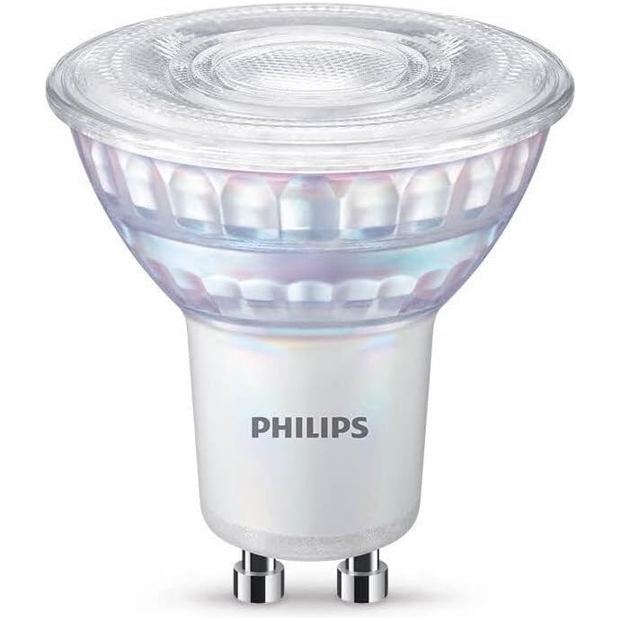 Philips LED Classic Dimmable Light Spot 2 Pack – GU10, 3.8W, 50W Equivalent, Warm Glow (2200–2700K), 220-240V, Energy Class F