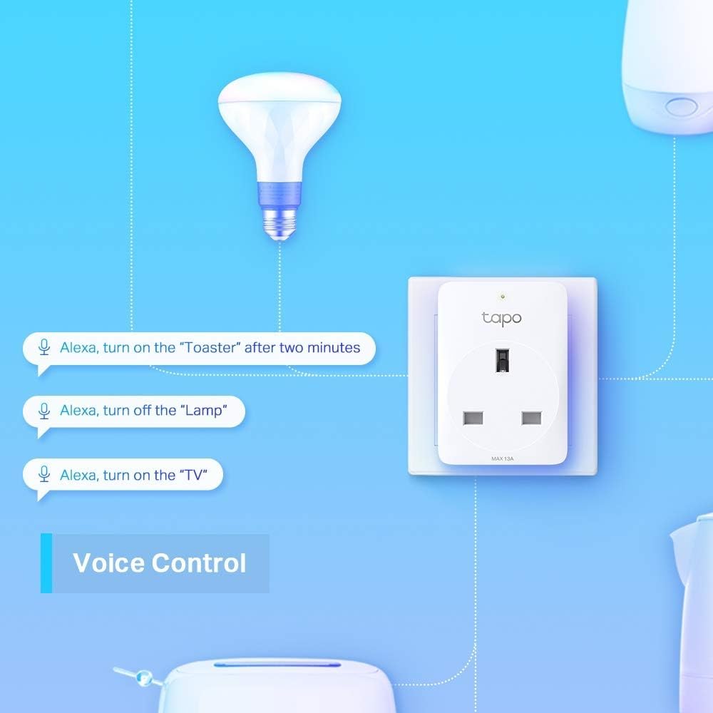 Tapo P100 Smart Plug – Wi-Fi Enabled, Remote Control, Voice Assistant Compatible