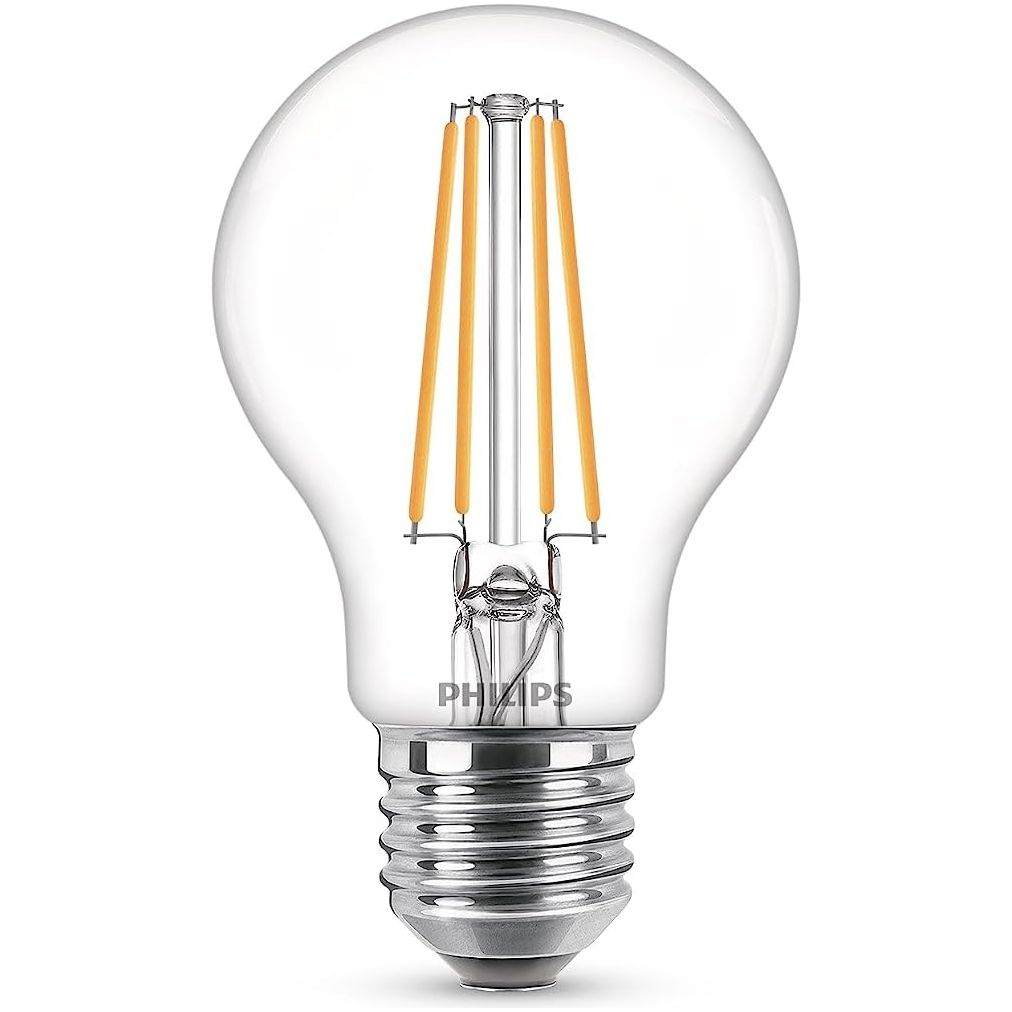 Philips LED Classic A60 Light Bulb – 7W (60W Equivalent), Warm White 2700K, Non-Dimmable, E27 Edison Screw (Set of 2)
