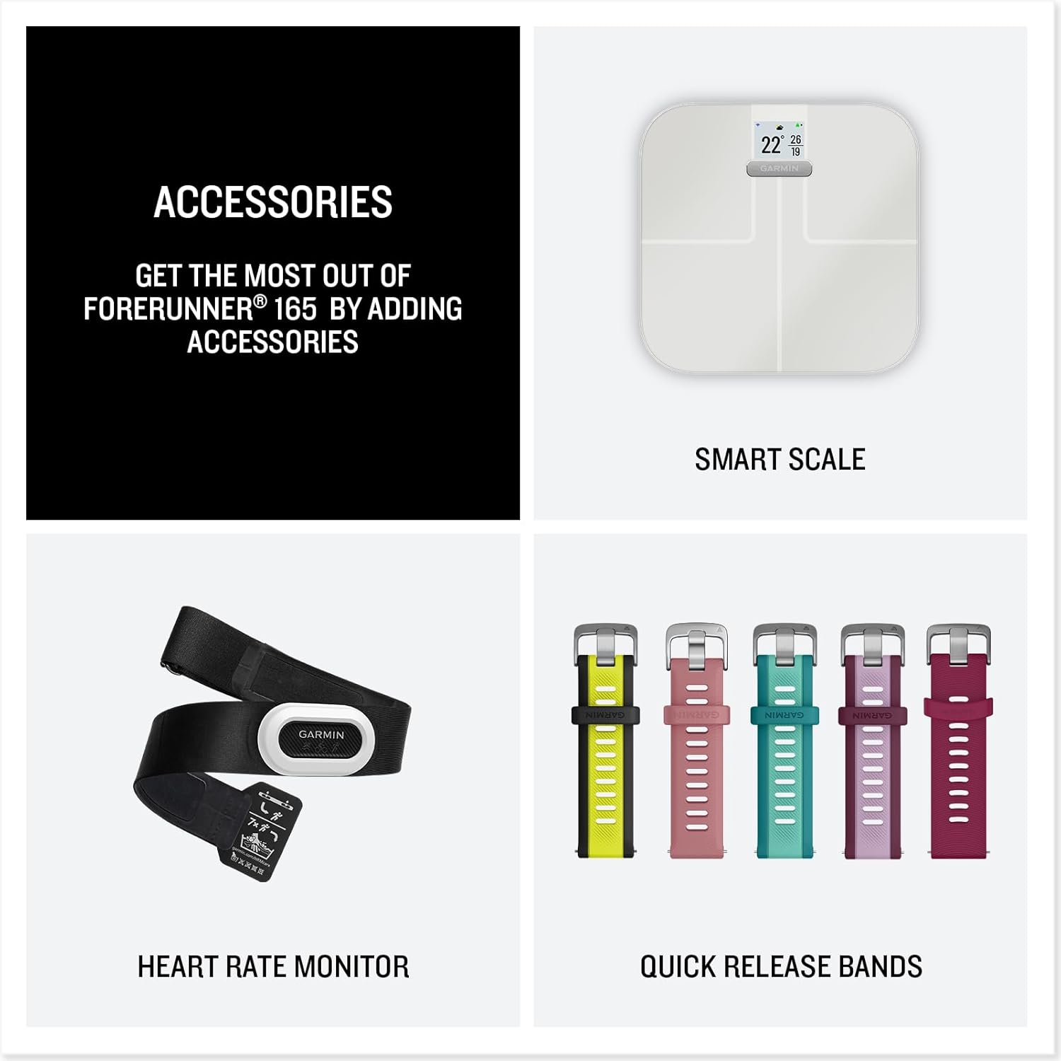 Garmin Forerunner 165 Music GPS 43mm Running Smartwatch – Black