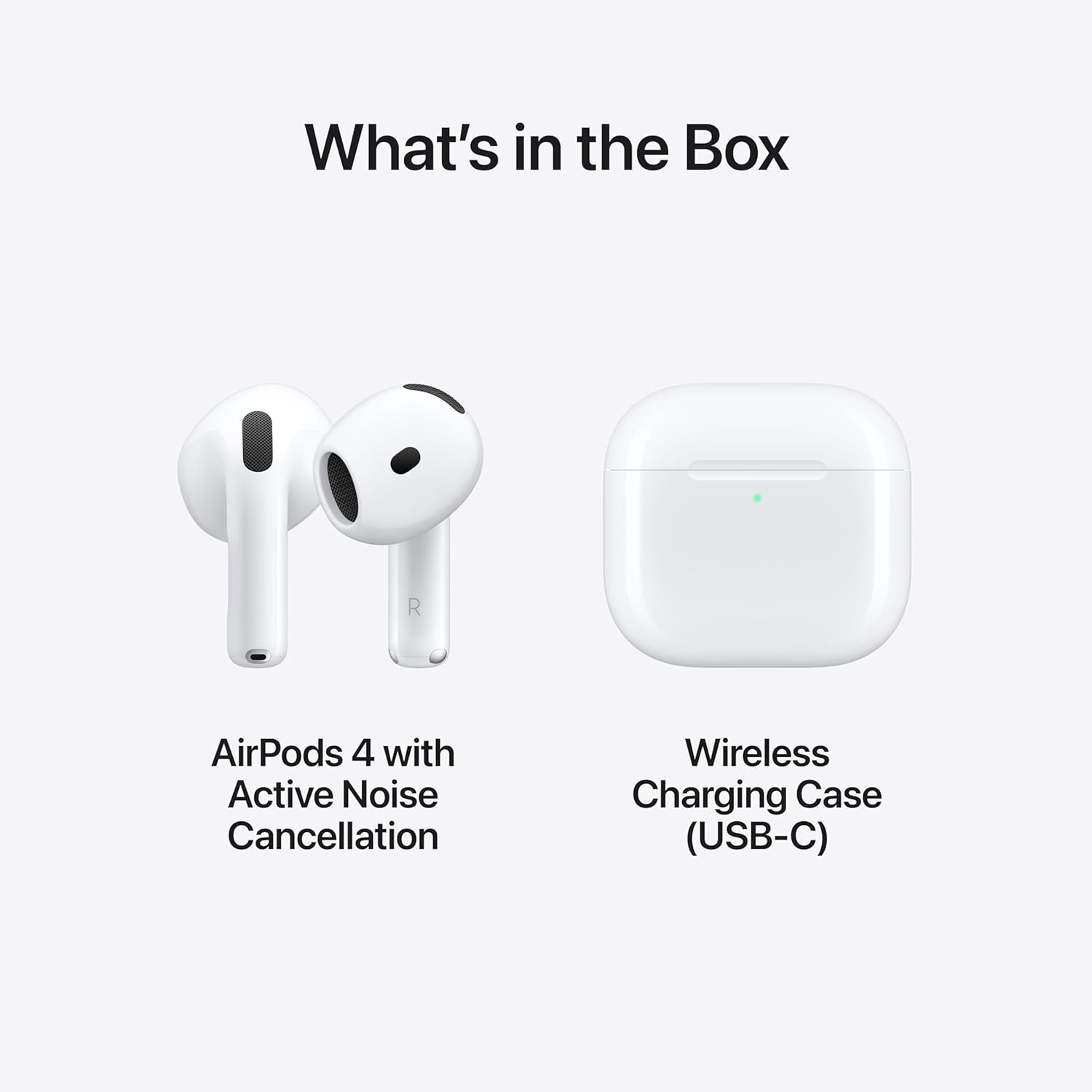 Apple AirPods 4 with USB-C – Active Noise Cancellation, Bluetooth, Adaptive Audio, Wireless Charging