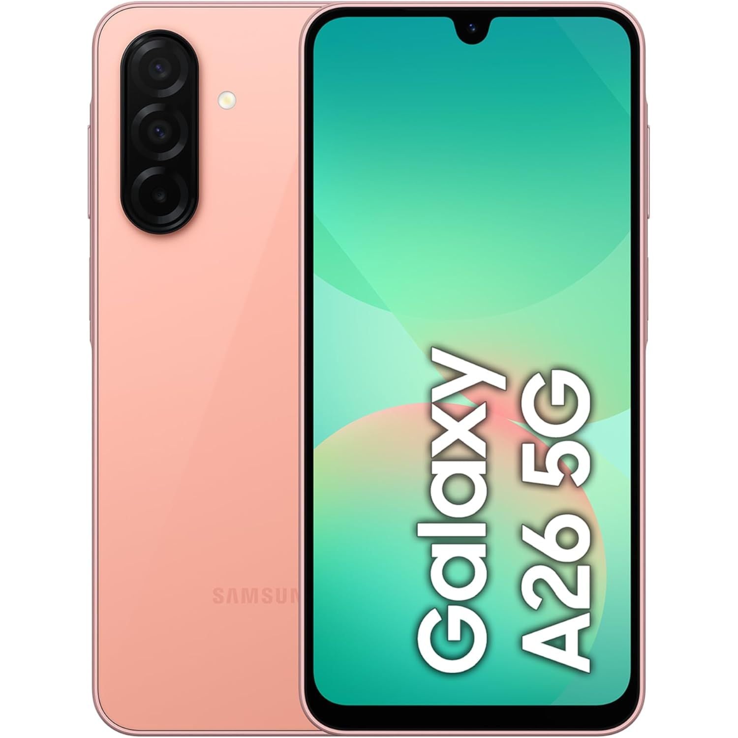Samsung Galaxy A26 5G – 256 GB Storage, 8 GB RAM, Peach Pink – Unlocked Smartphone (International Model)