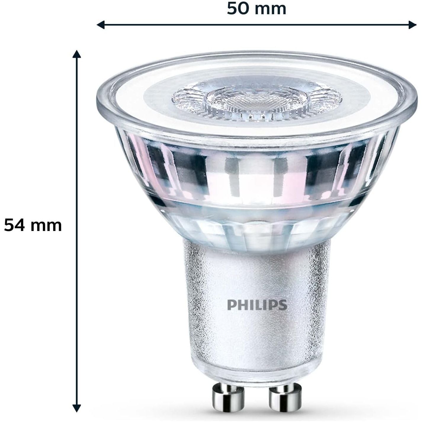 PHILIPS LED Classic Spot Light Bulb 6 Pack – Warm White 2700K, GU10, 35W Equivalent, Non-Dimmable