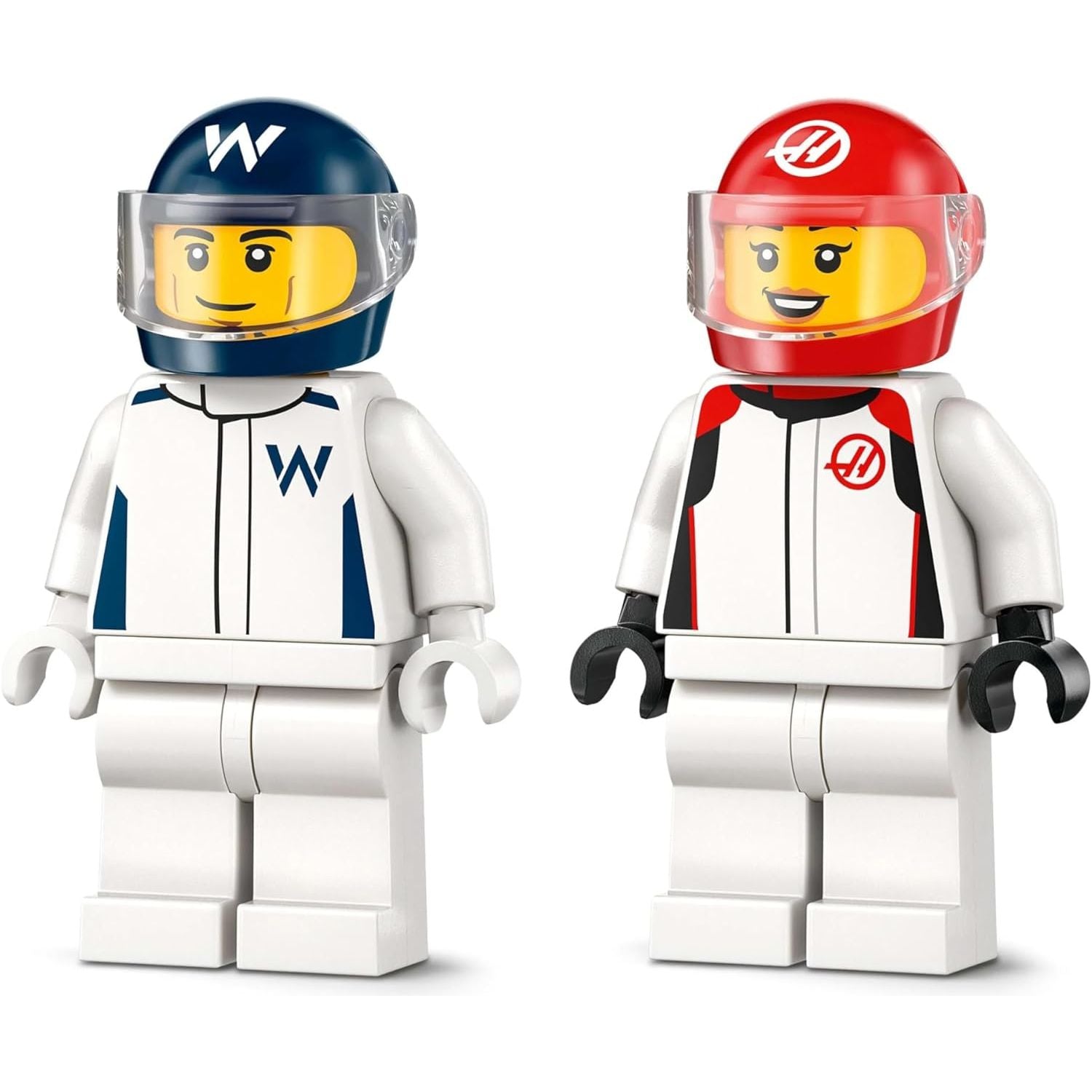 LEGO City F1 Williams Racing & Haas F1 Race Cars – Building Set with 2 Driver Minifigures & Start Lights