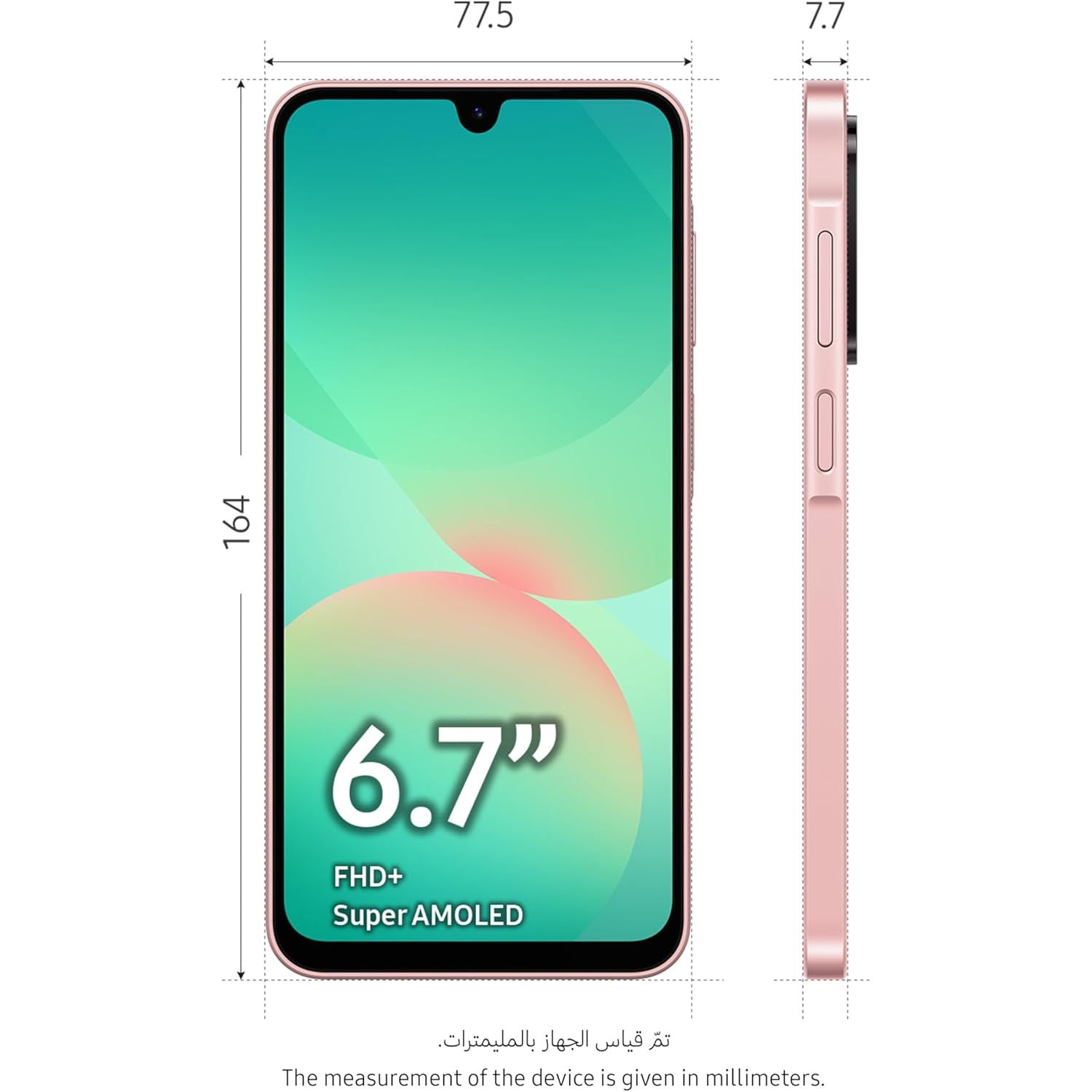 Samsung Galaxy A26 5G – 256 GB Storage, 8 GB RAM, Peach Pink – Unlocked Smartphone (International Model)