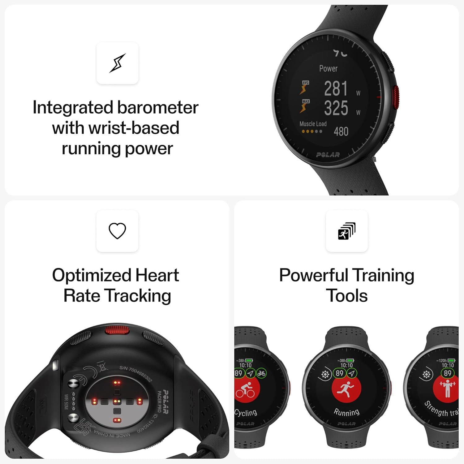 Polar Pacer Pro – Advanced GPS Sports Watch with Wrist Heart Rate Monitor