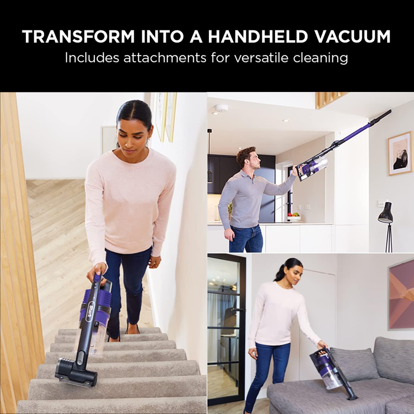 Shark Cordless Stick Vacuum Cleaner IZ202UKT – Anti Hair Wrap, 40min Runtime, Pet & Crevice Tools, Purple