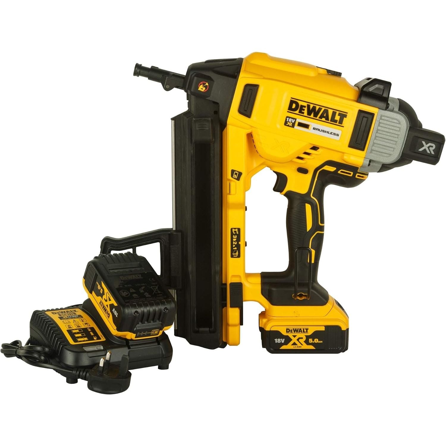 DEWALT DCN890P2 Cordless XR Concrete Nailer – 18 V, Yellow/Black