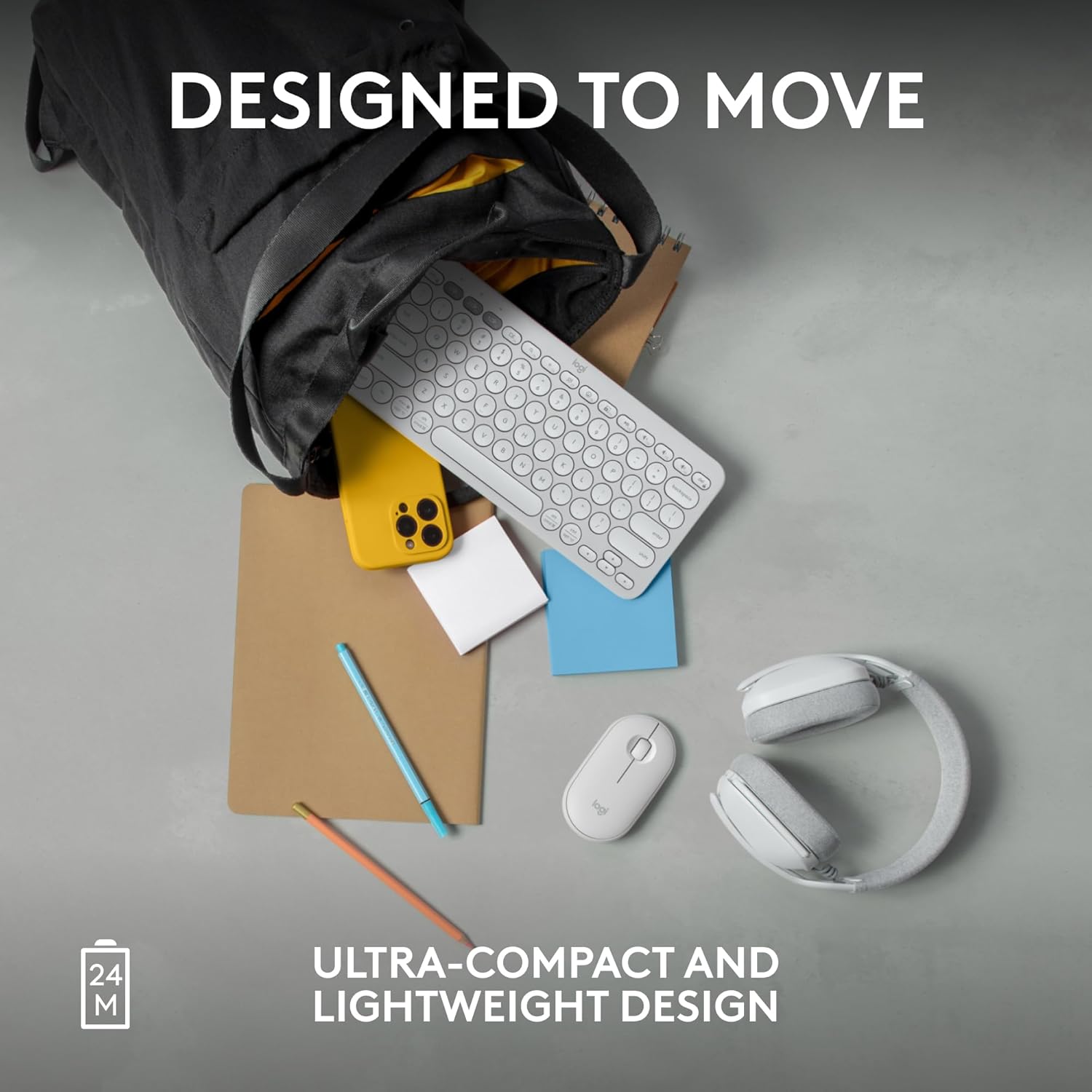 Logitech Pebble Mouse 2 M350s – Slim Bluetooth Wireless Mouse, White