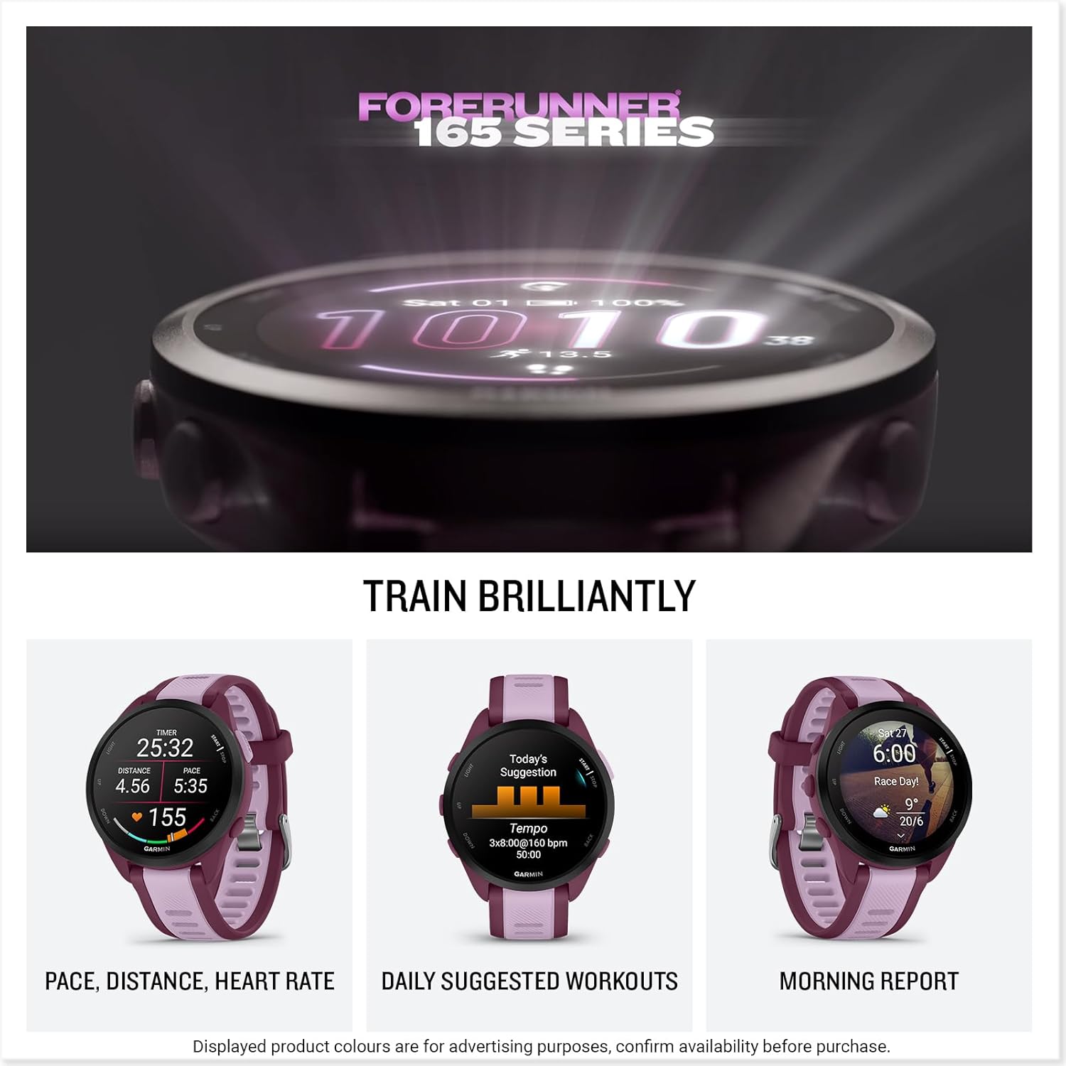 Garmin Forerunner 165 Music GPS 43mm Running Smartwatch – Black