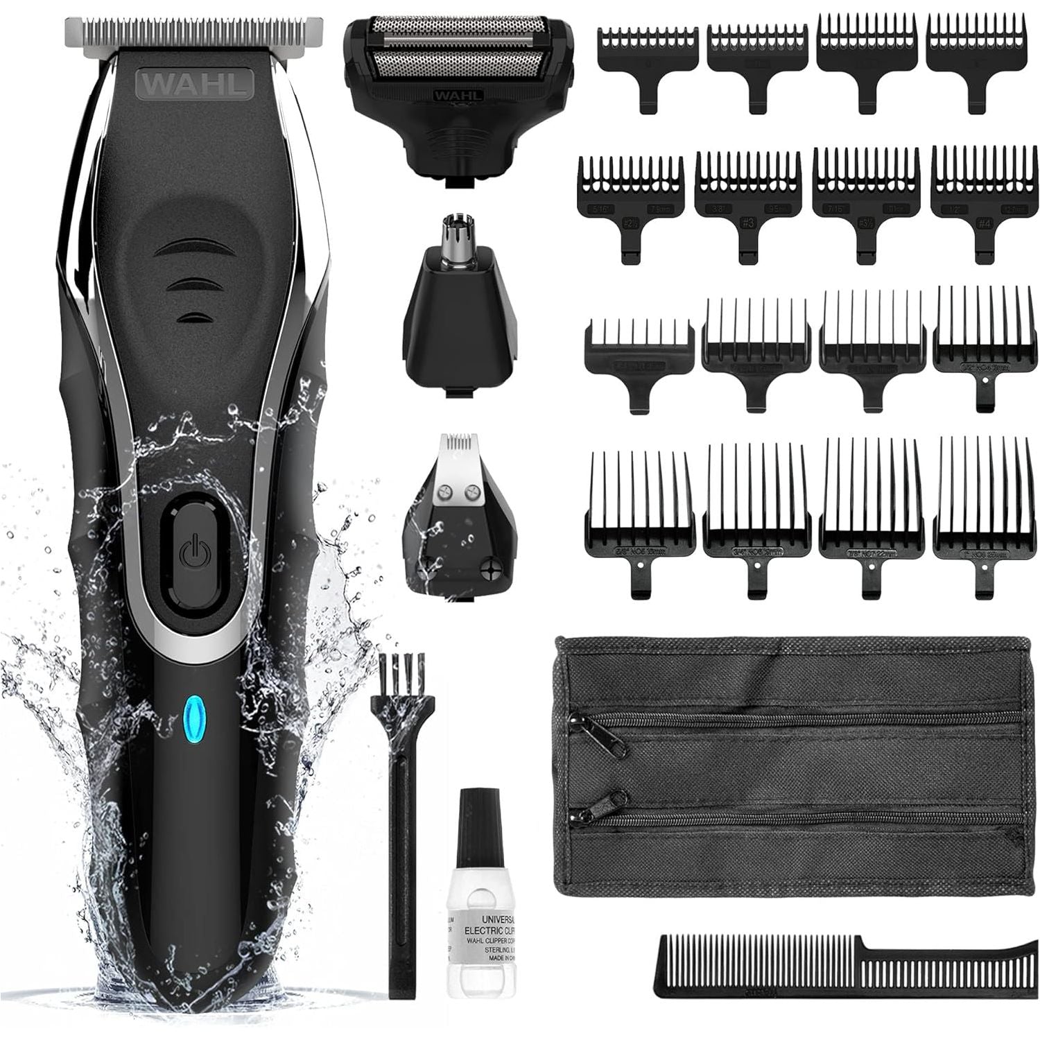 Wahl Aqua Blade 10-in-1 Multigroomer – Men's Beard, Stubble & Body Trimmer, Fully Washable