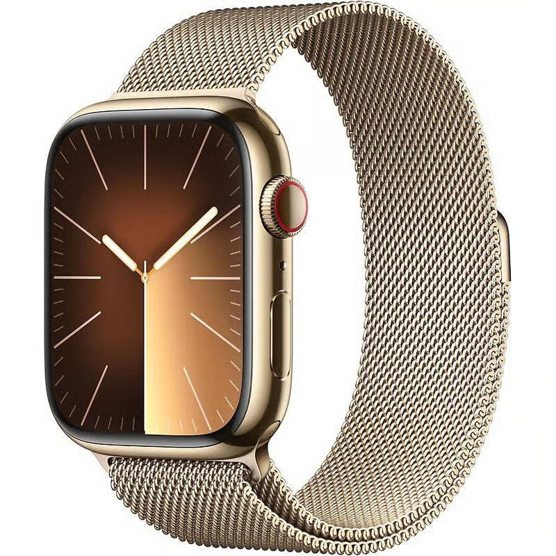 Apple Watch Series 9 (2023) – GPS + Cellular, 45 mm Stainless Steel (Gold) with Milanese Loop (Gold)