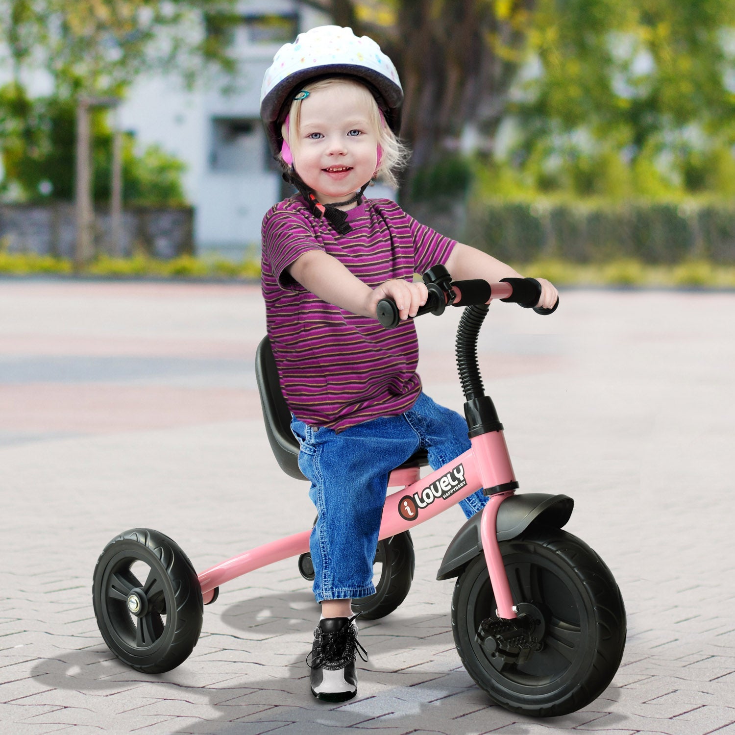 Ride On Tricycle 3 Wheels Pedal Trike for ages over 18 months Toddlers, Pink-1