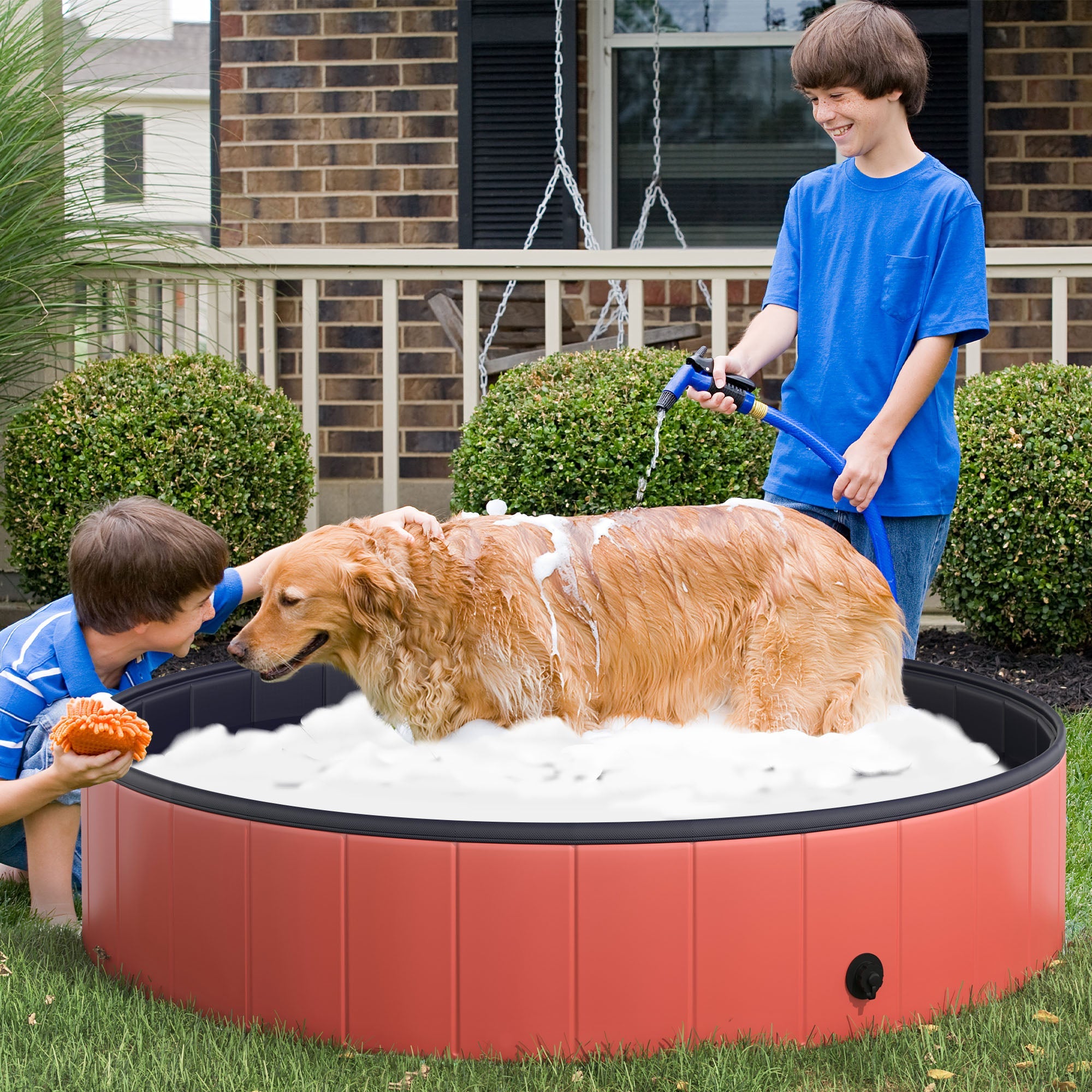 140 x 30H cm Pet Swimming Pool-Red-1