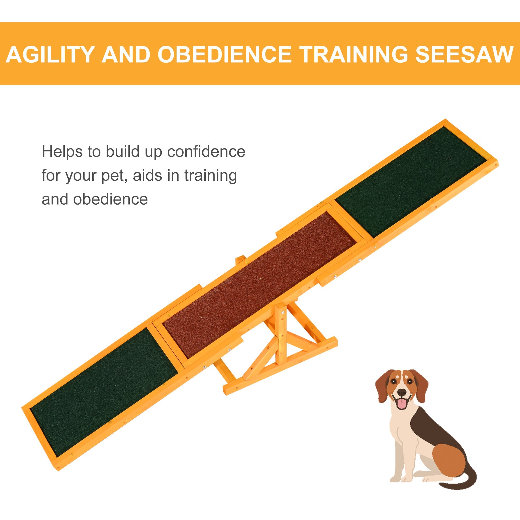 1.8m Wooden Pet Seesaw Dog Agility Equipment Activity Sport Dog Training Agility Obedience Equipment Toy Weather Resistant-4