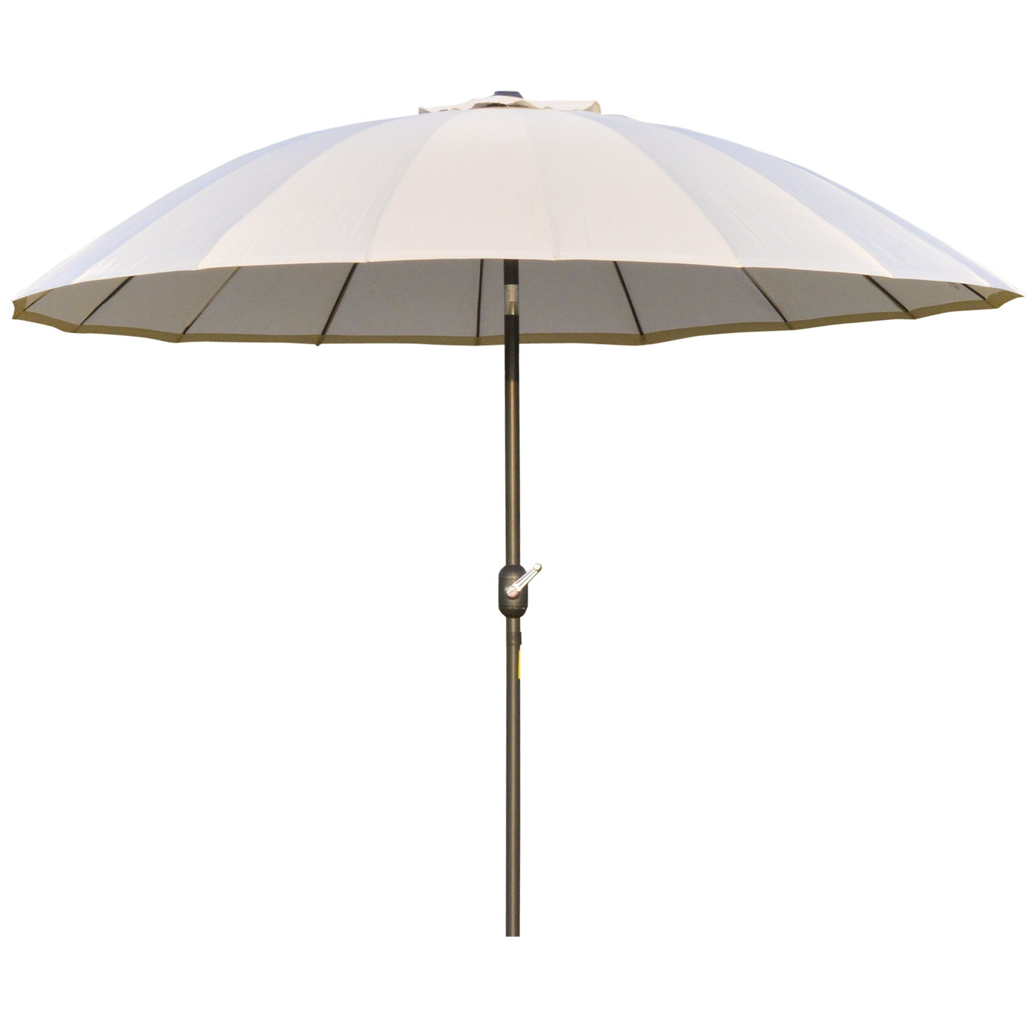 Ф255cm Patio Parasol Umbrella Outdoor Market Table Parasol with Push Button Tilt Crank and Sturdy Ribs for Garden Lawn Backyard Pool White-0