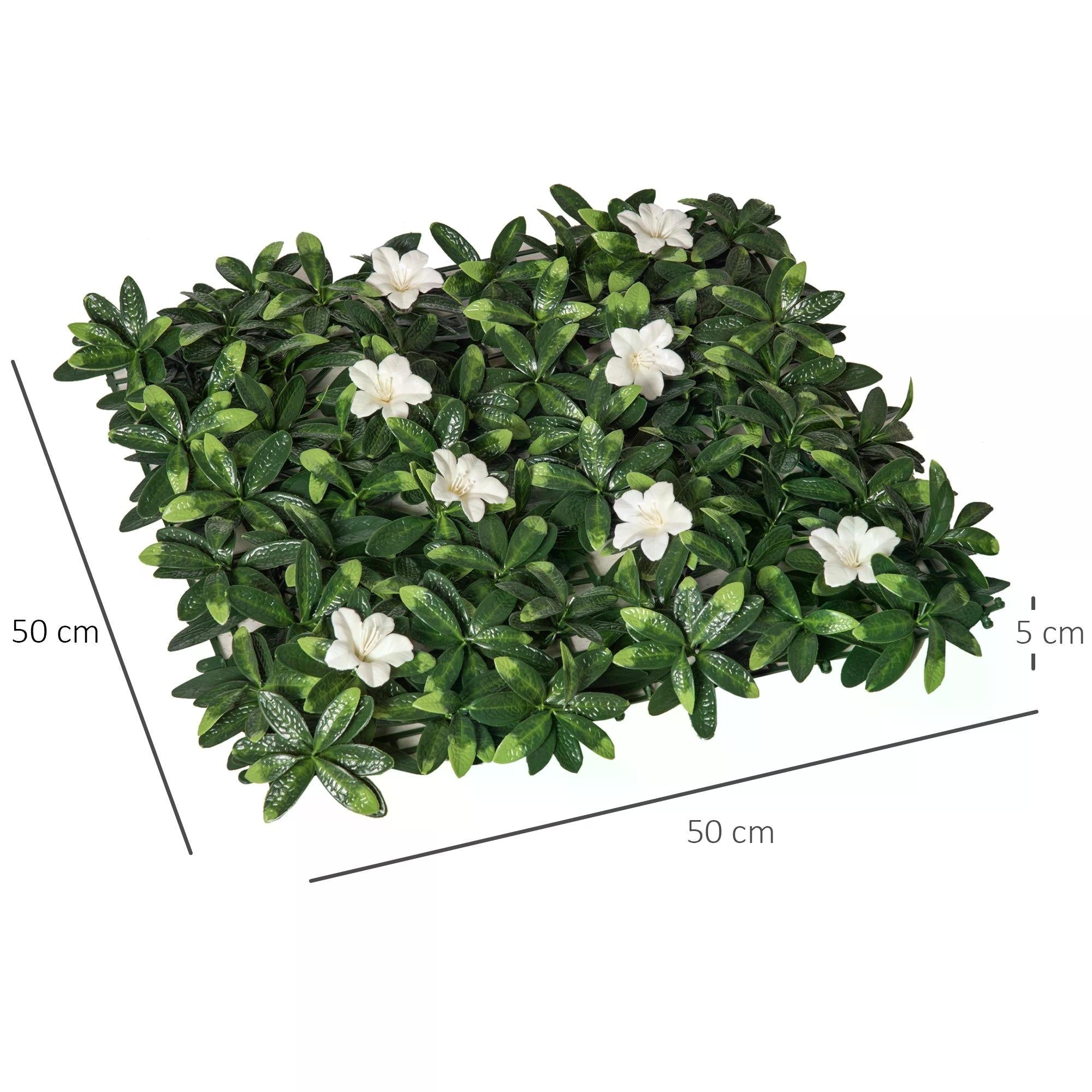 12PCS Artificial Boxwood Wall Panels 20" x 20" Rhododendron Privacy Fence Screen Faux Hedge Greenery Backdrop for Garden Backyard Balcony-2