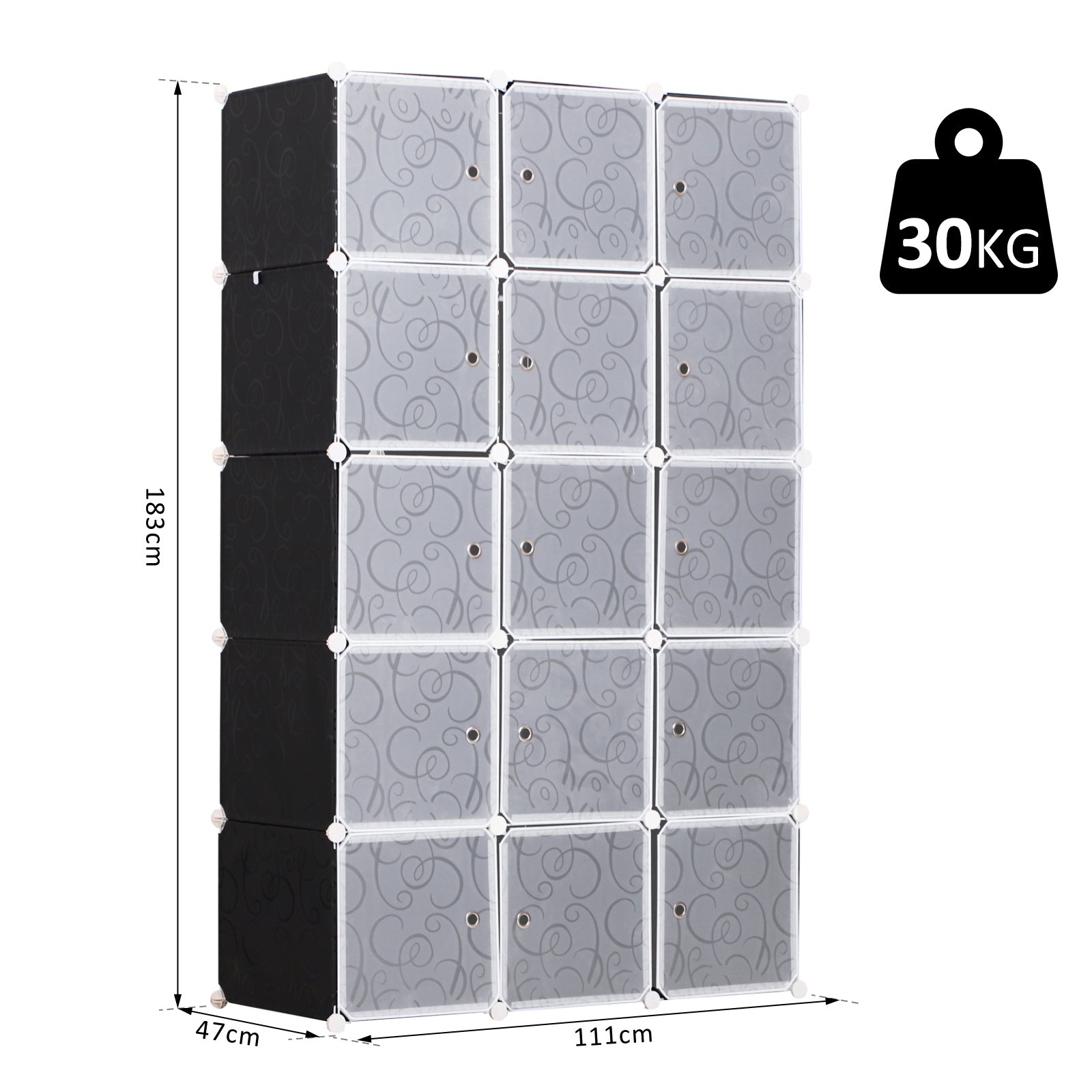 Cube DIY Wardrobe Portable Interlocking Plastic Modular Closet Bedroom Clothes Organiser Storage Cabinet-2