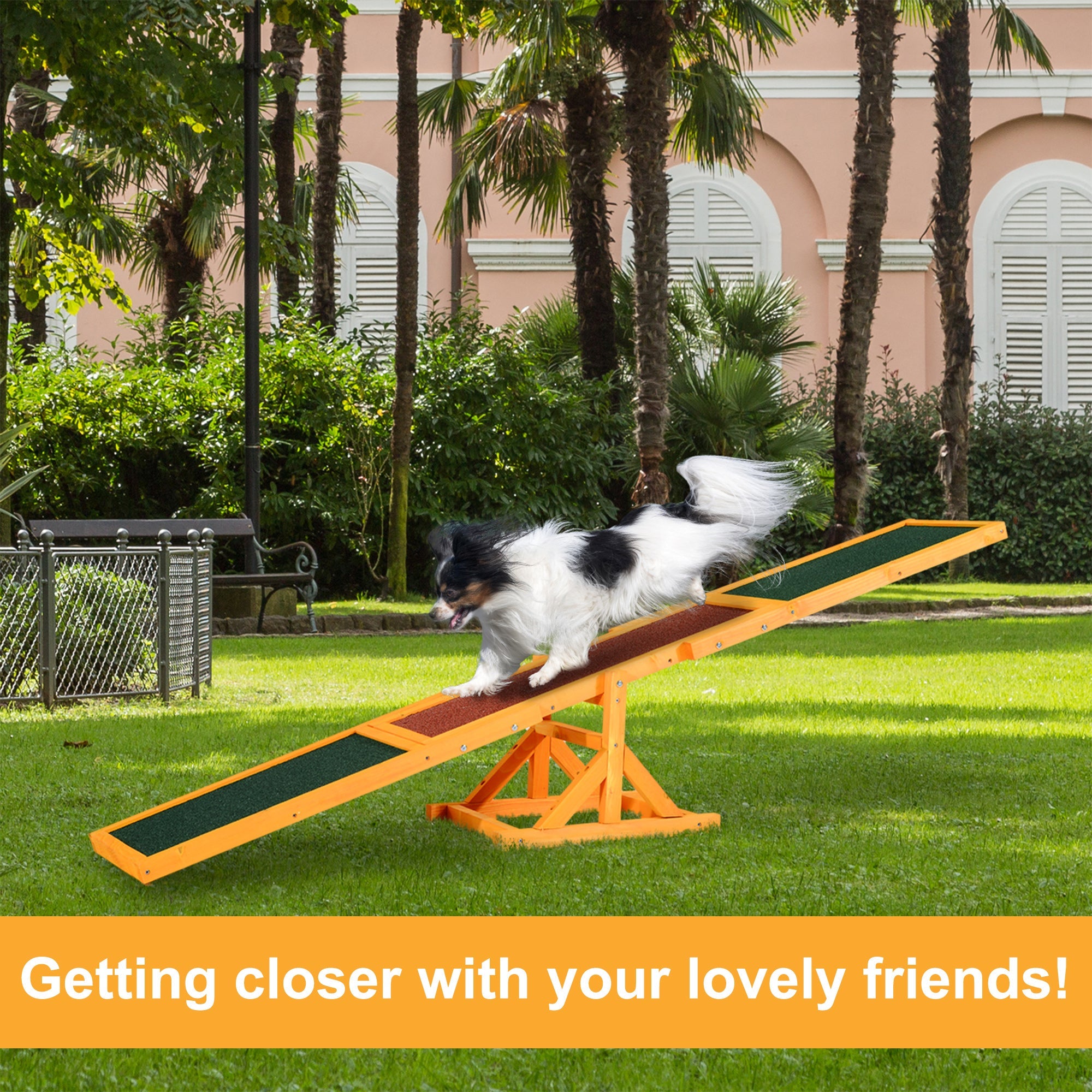 1.8m Wooden Pet Seesaw Dog Agility Equipment Activity Sport Dog Training Agility Obedience Equipment Toy Weather Resistant-3