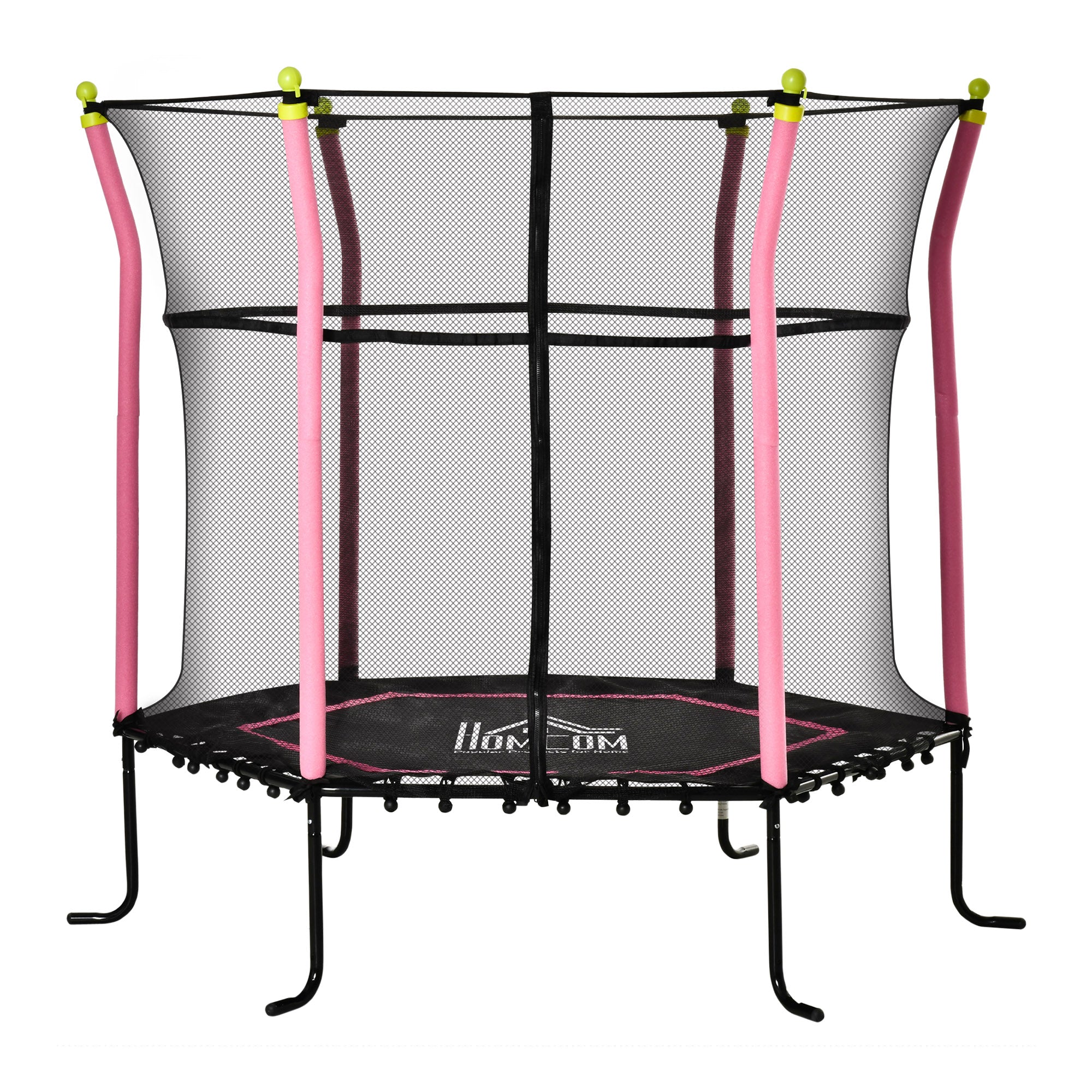 5.2FT / 63 Inch Kids Trampoline With Enclosure Net Mini Indoor Outdoor Trampolines for Child Toddler Age 3 - 10 Years Pink-0