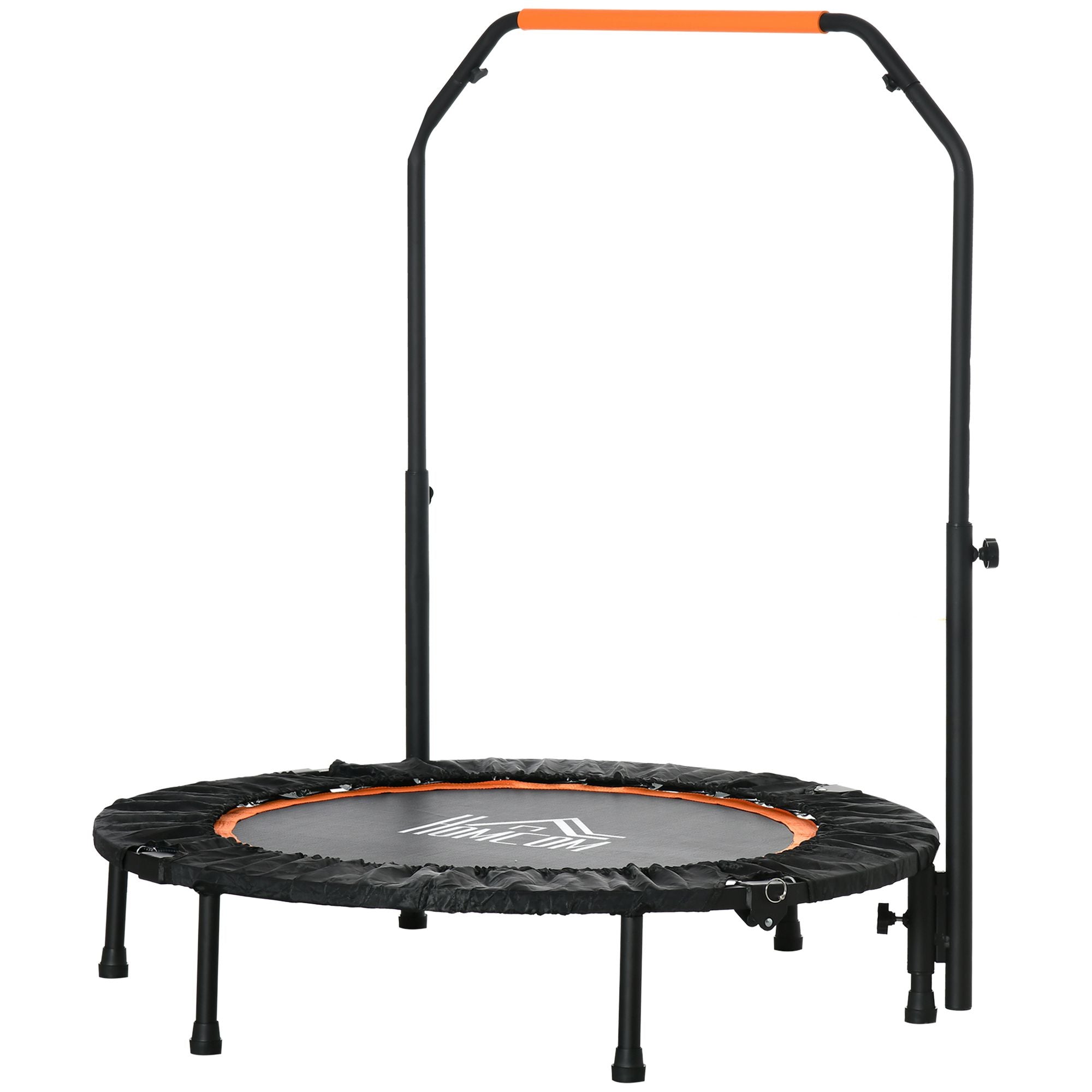 40'' Foldable Mini Trampoline, Fitness Trampoline, Rebounder for Adults with Adjustable Foam Handle for Indoor Outdoor Cardio Training-0