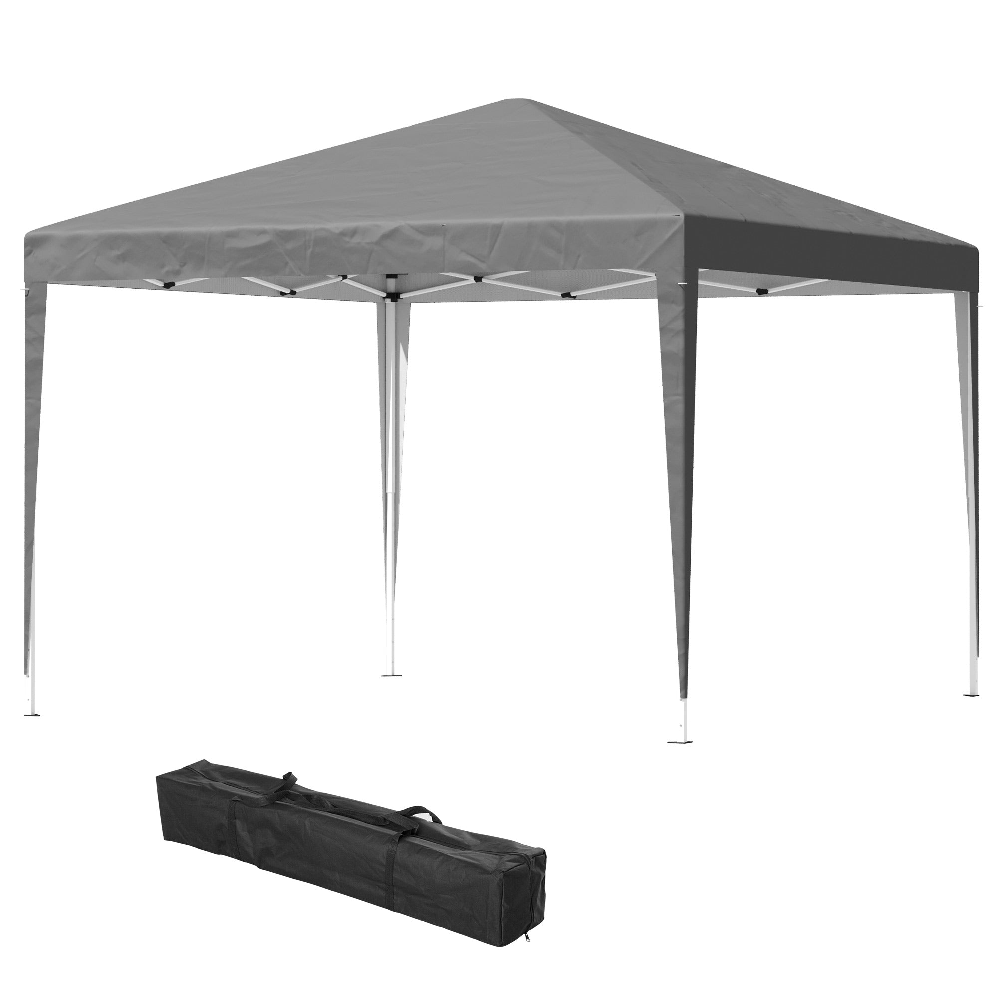 3 x 3 m Garden Pop Up Gazebo Marquee Party Tent Wedding Canopy, Height Adjustable with Carrying Bag, Grey-0