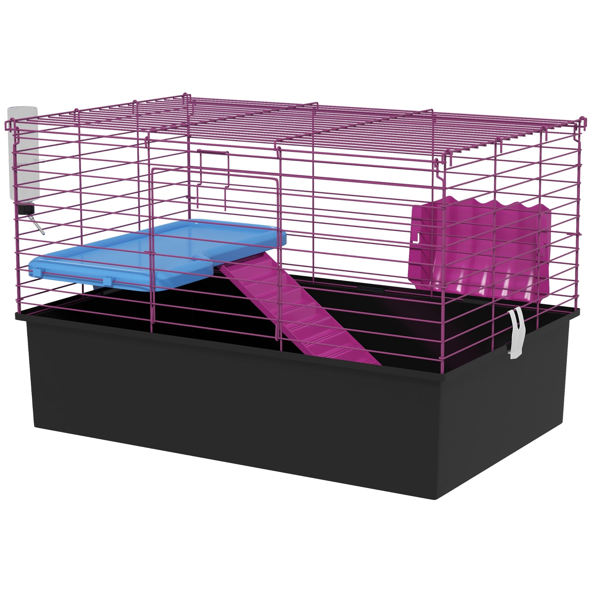 Chinchillas Small Rabbit Guinea Pig Small Animal Cage Pet Playhouse with Platform Ramp, 71 x 46 x 47 cm-0