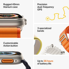 Apple Watch Series Ultra 49mm GPS + Cellular – Titanium Case, Orange Alpine Loop
