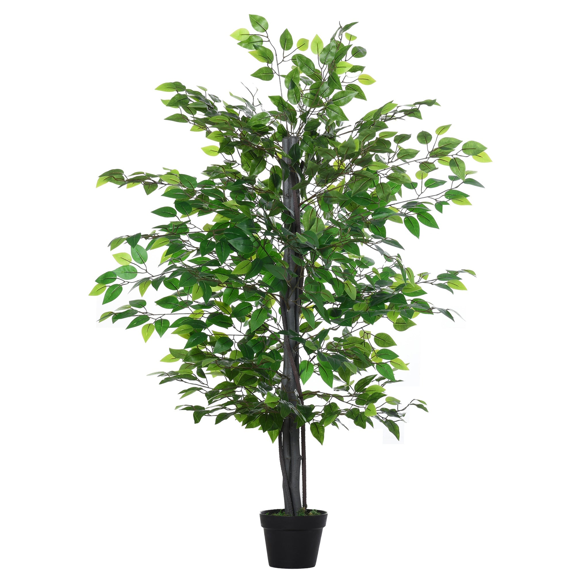 145cm Artificial Tree Banyan Plant Faux Decorative Tree W/ Cement Pot Vibrant Greenery Shrubbery Indoor Outdoor Accessory-0