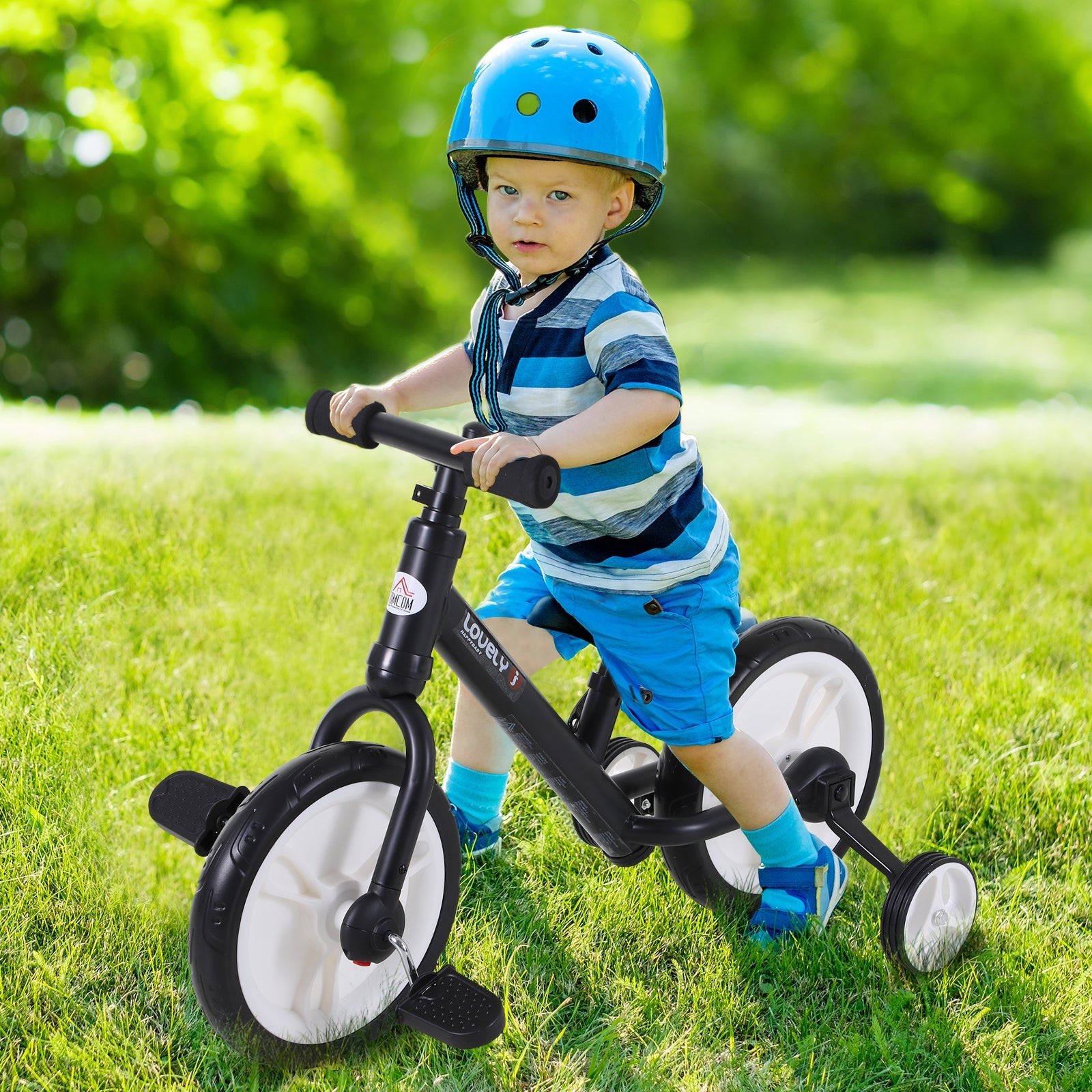 PP Toddlers Removable Stabiliser Balance Bike Black-1