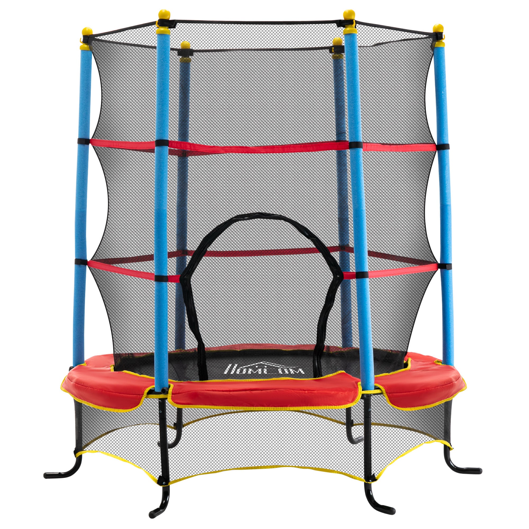 5.4FT/65 Inch Kids Trampoline with Enclosure Net Built-in Zipper Safety Pad Indoor Outdoor for Children Toddler Age 3-6 Years Old-0