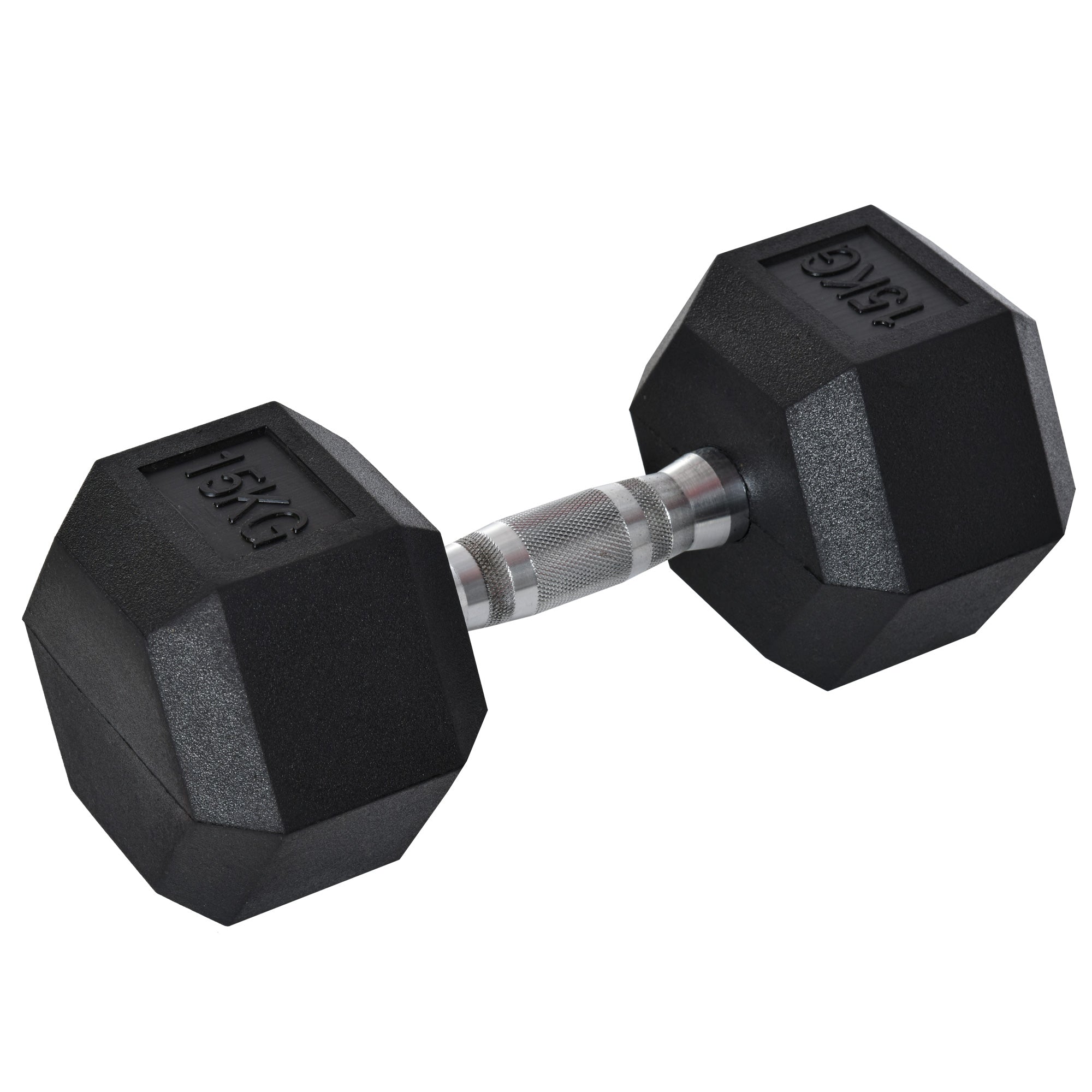 15KG Single Rubber Hex Dumbbell Portable Hand Weights Dumbbell Home Gym Workout Fitness Hand Dumbbell-0