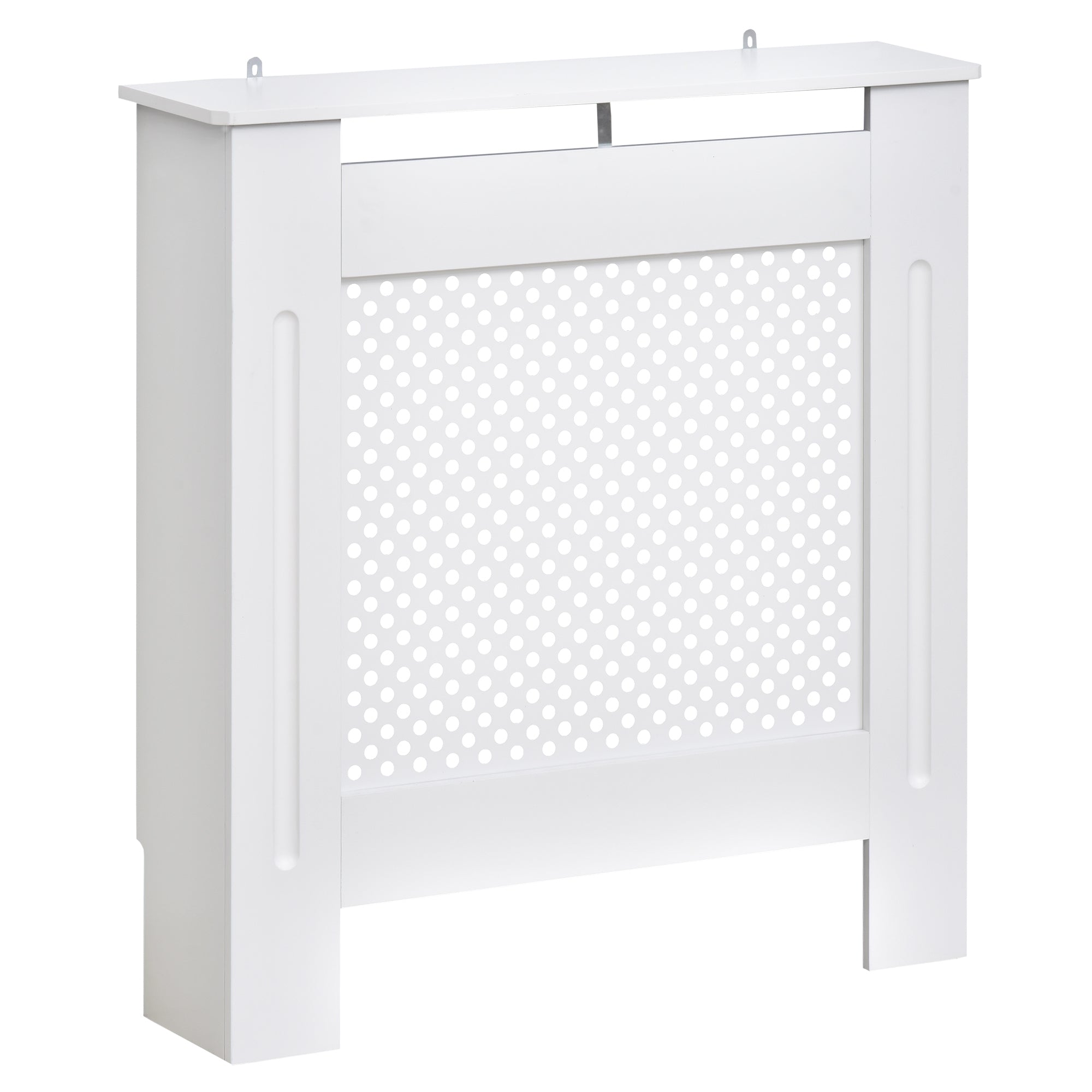 Wooden Radiator Cover Heating Cabinet Modern Home Furniture Grill Style Diamond Design White Painted (Small)-0