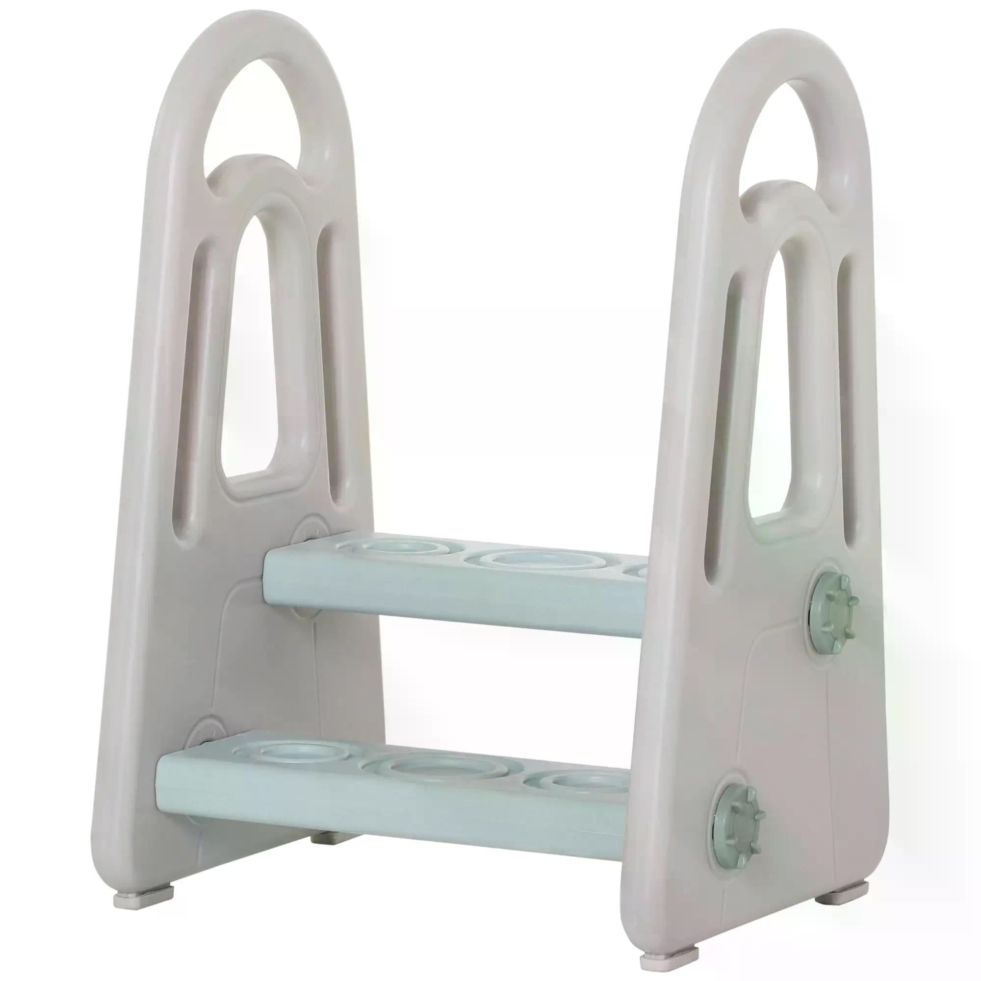 Two Step Stool for Kids Toddlers Ladder or Toilet Potty Training Bathroom Sink Bedroom Kitchen Helper with Non-slip Handle and Feet Pad-0