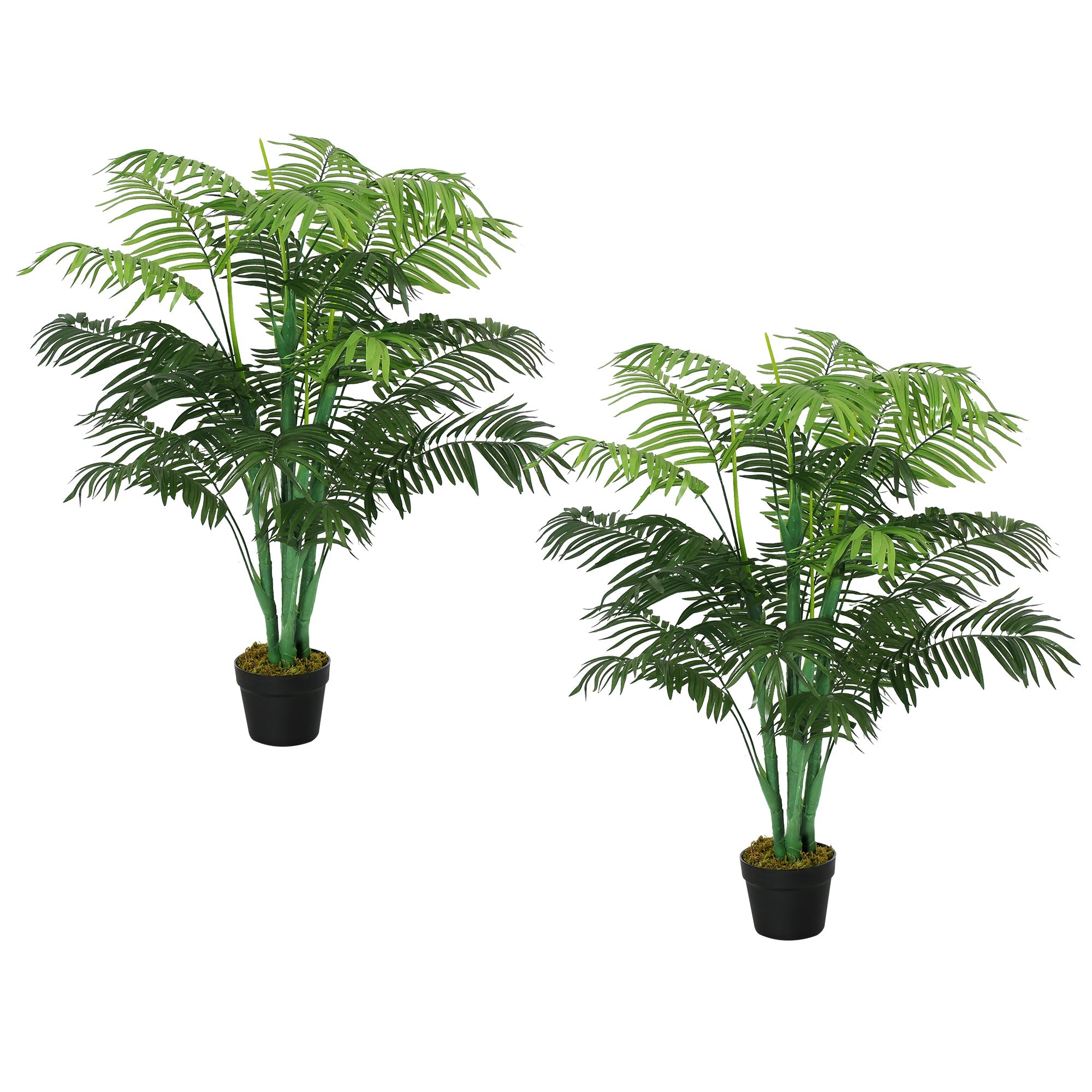 2 Pack Artificial Plant Palm Tree in Pot, Fake Plants for Home Indoor Outdoor Decor, 125cm, Green-0