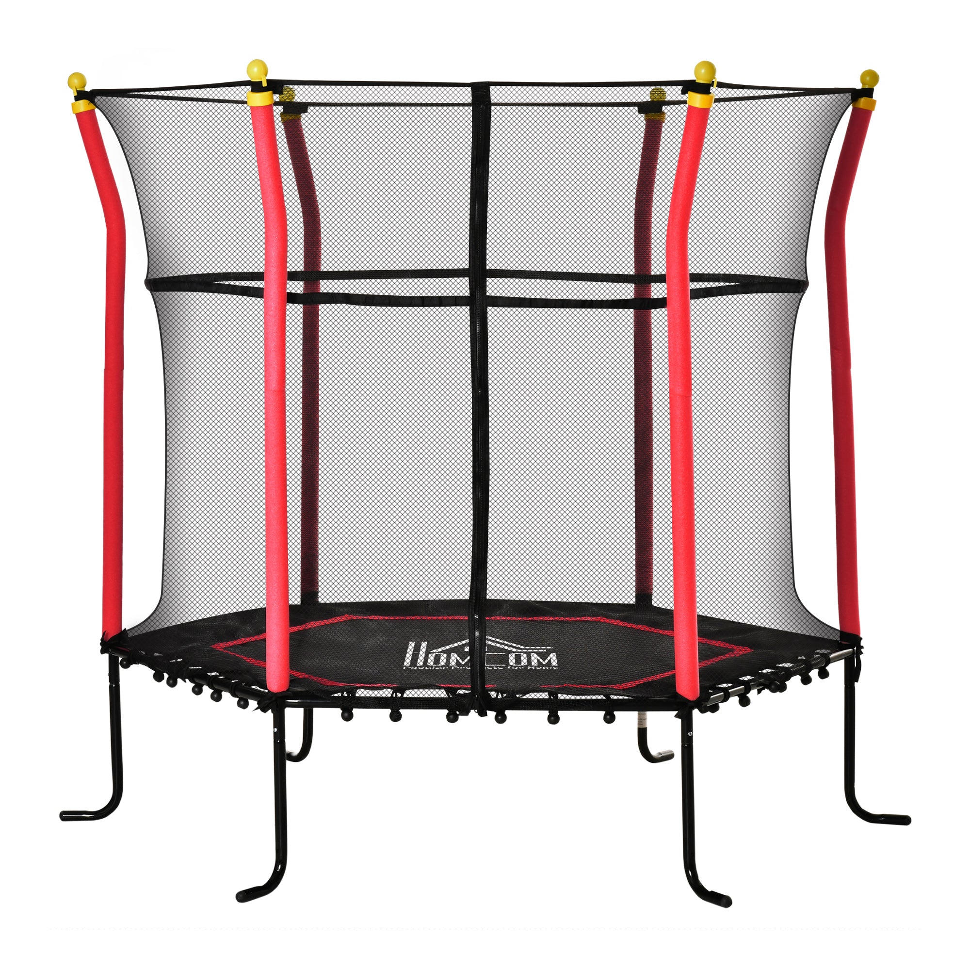 5.2FT / 63 Inch Kids Trampoline With Enclosure Net Mini Indoor Outdoor Trampolines for Child Toddler Age 3 - 10 Years Red-0