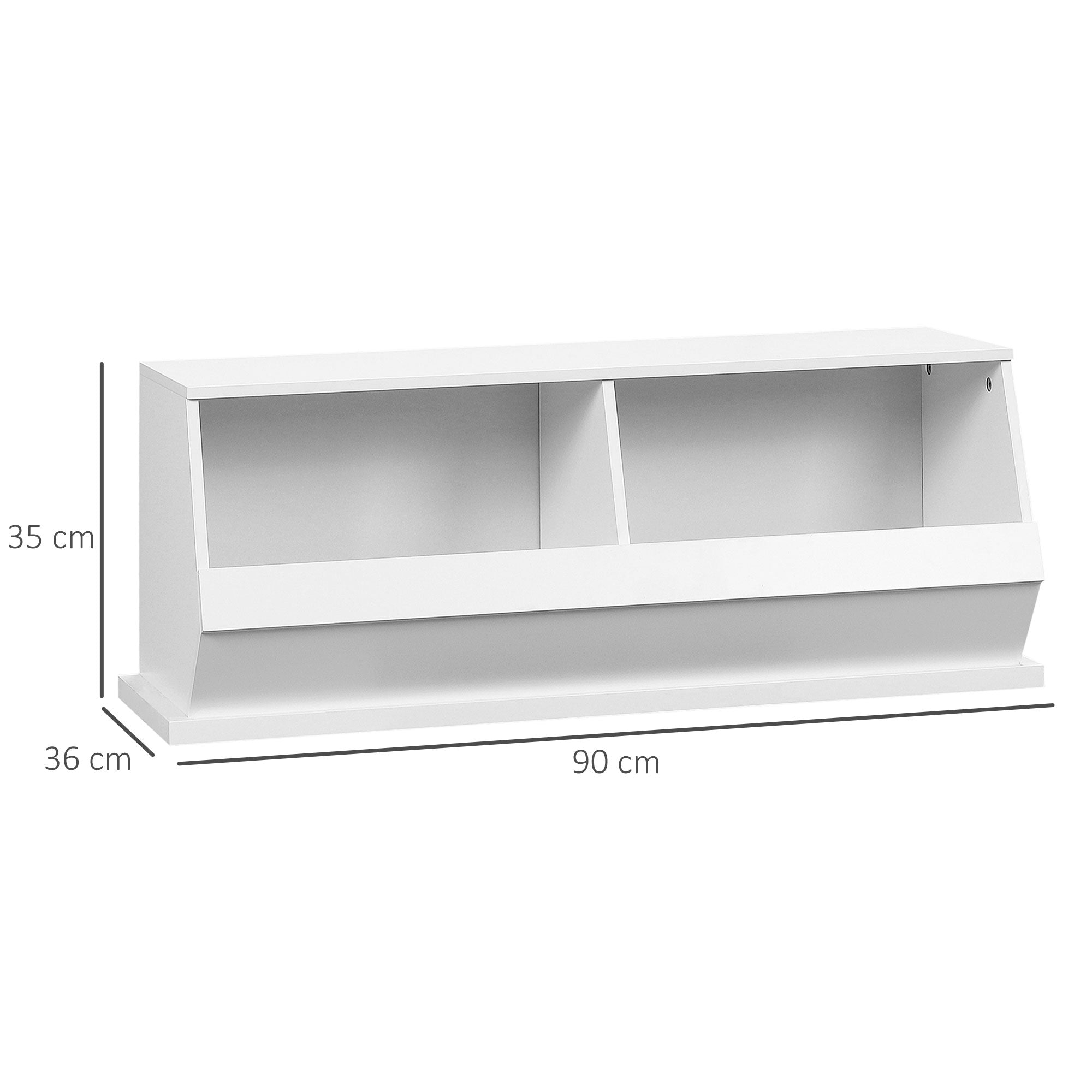 2 Cube Storage Unit Display Storage Cabinet with 2 Compartments for Living Room Closet Bedroom Play Room White-2