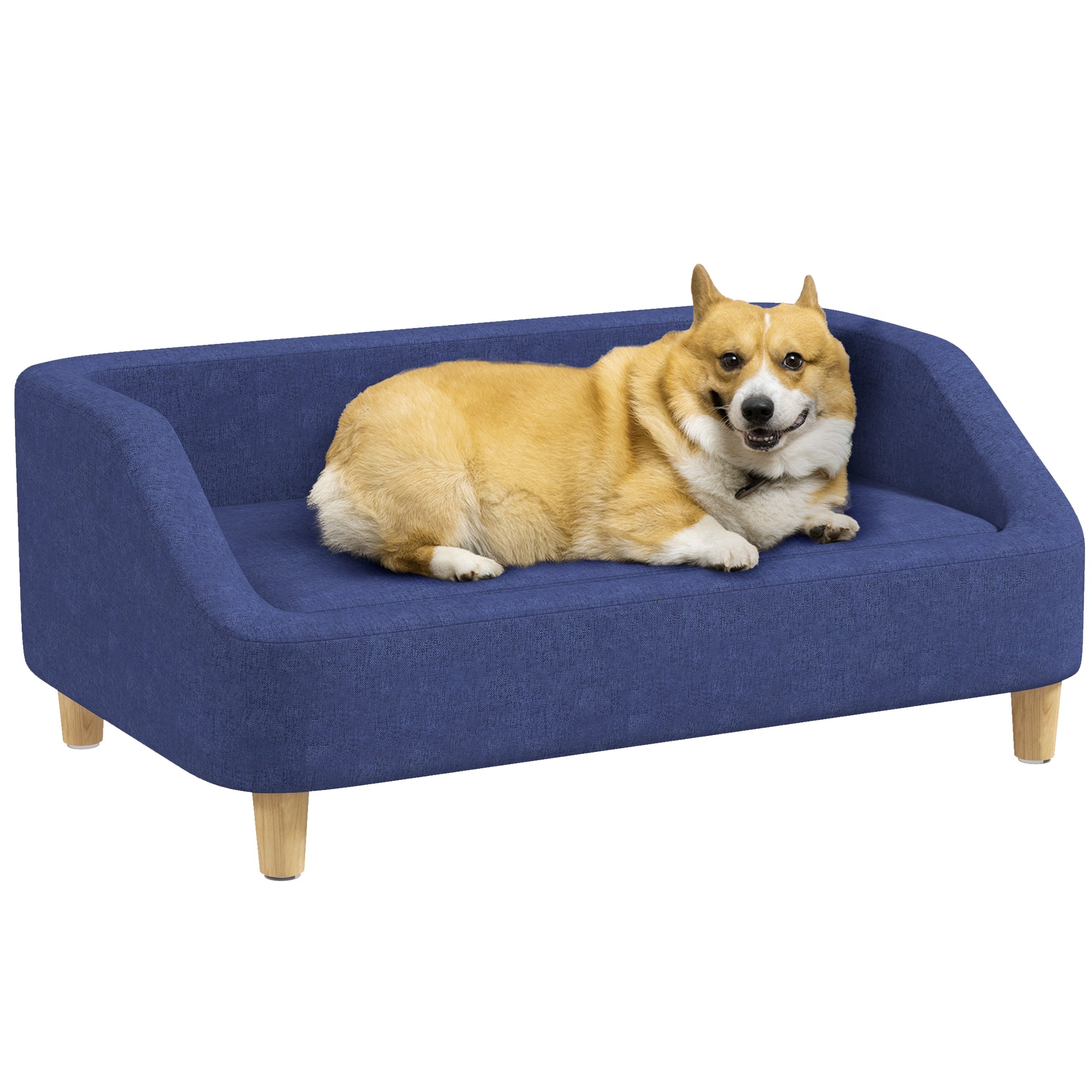 Dog Sofa, pet Bed, with Soft Cushion, Washable Cover, for Small, Medium & Large Dogs - Blue-0