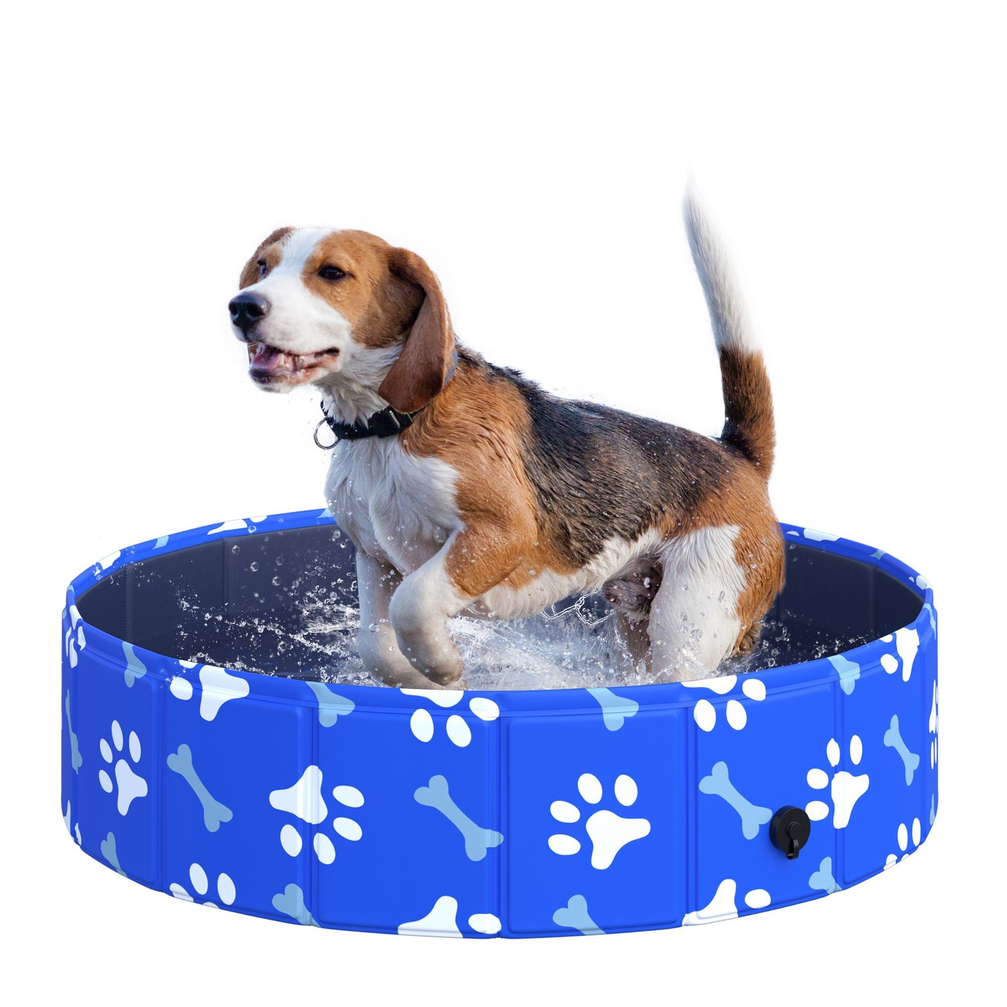 Dog Swimming Pool Foldable Pet Bathing Shower Tub Padding Pool Dog Cat Puppy Washer Indoor/Outdoor ?80 x 20H cm XS Sized-0