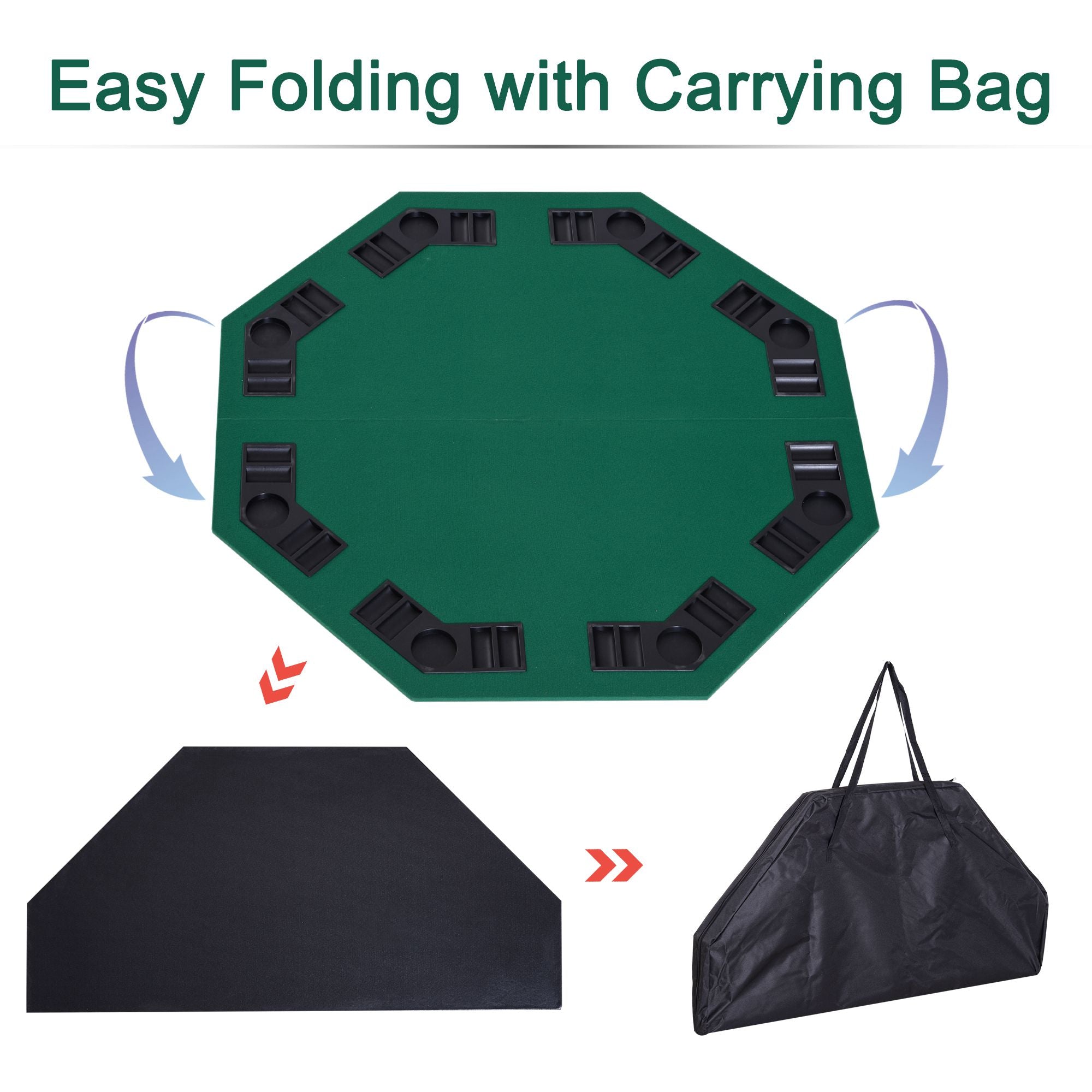 1.2m/48Inch Foldable Poker Table W/ Carrying Bag-4