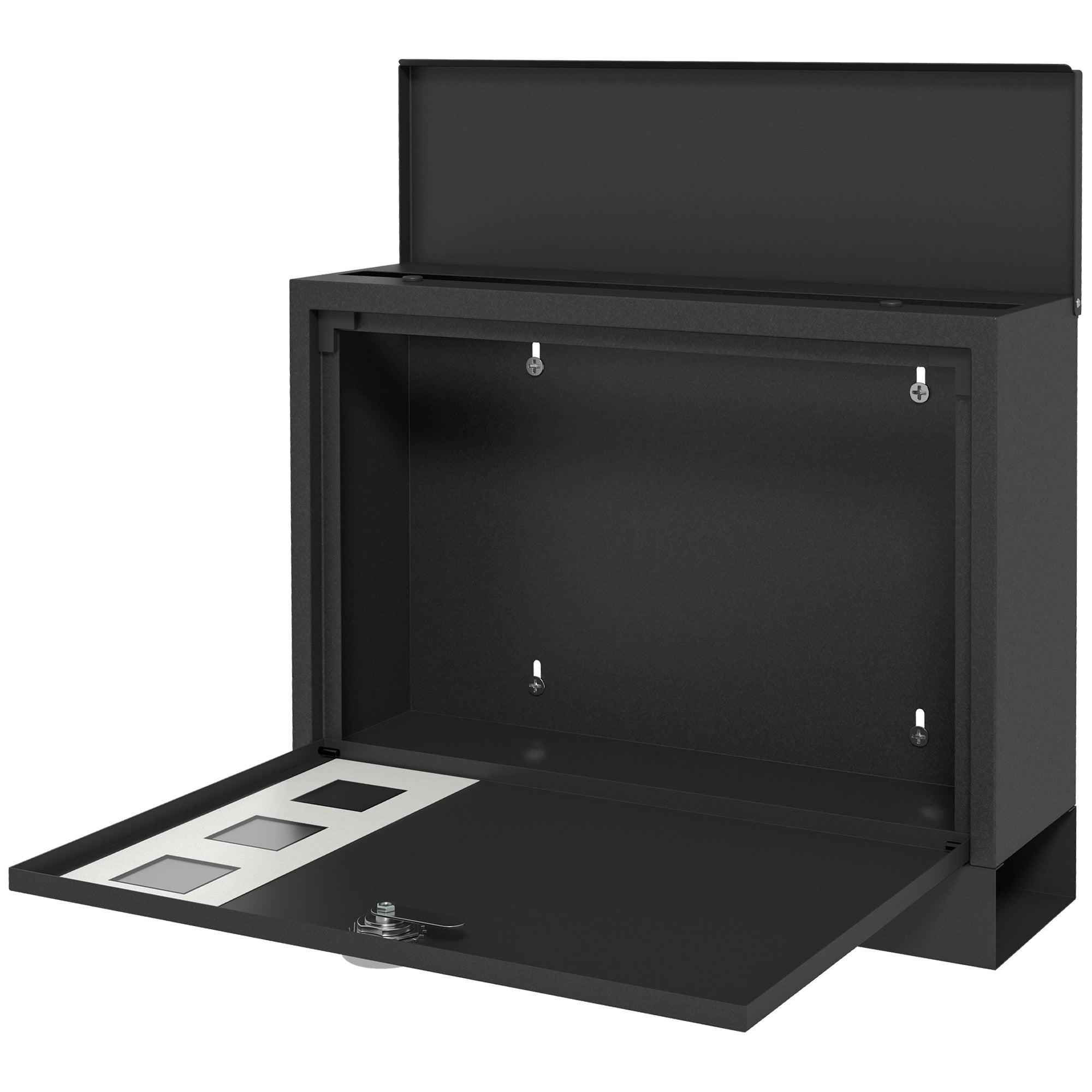 Wall Mounted Letterbox, Weatherproof Post Box, Modern Mailbox with 2 Keys and Viewing Windows, Easy to Install-0