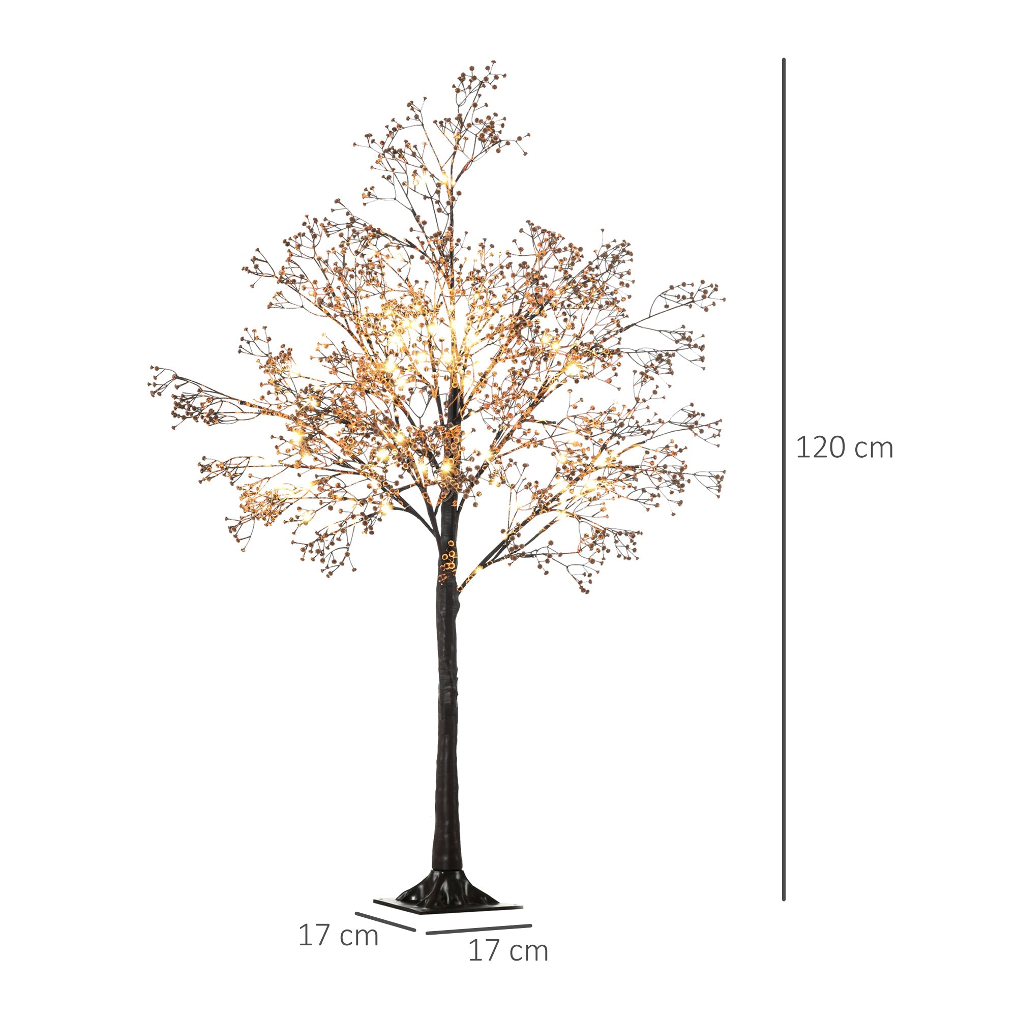 4ft Artificial Gypsophila Blossom Tree Light with 72 Warm White LED Light, Baby Breath Flowers for Home Party Wedding, Indoor and Outdoor Use-2