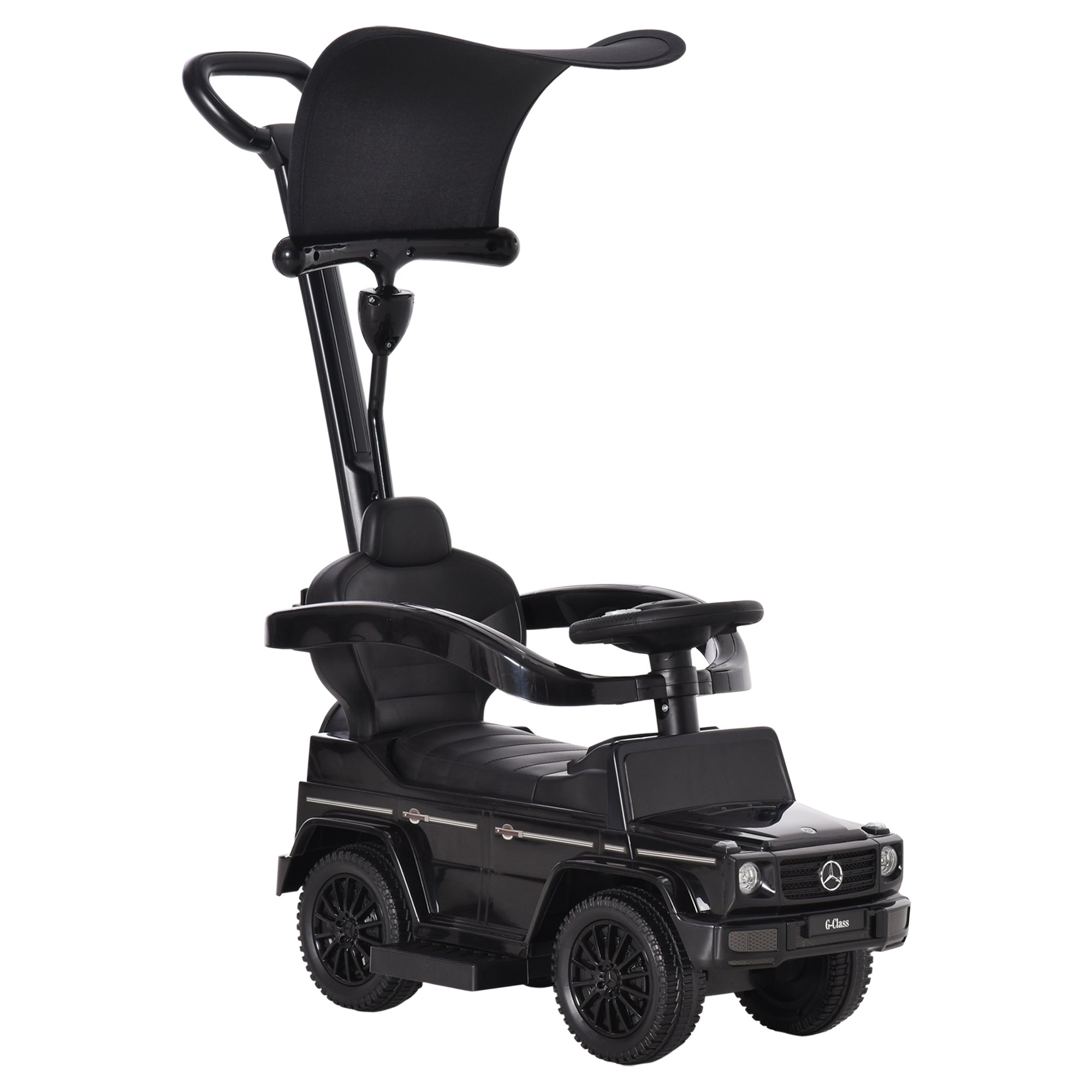 Ride-On Car Push Along Car Mercedes-Benz G350 Sliding Walker Foot to Floor Slider Stroller Toddler w/ Steering Wheel, Black-0