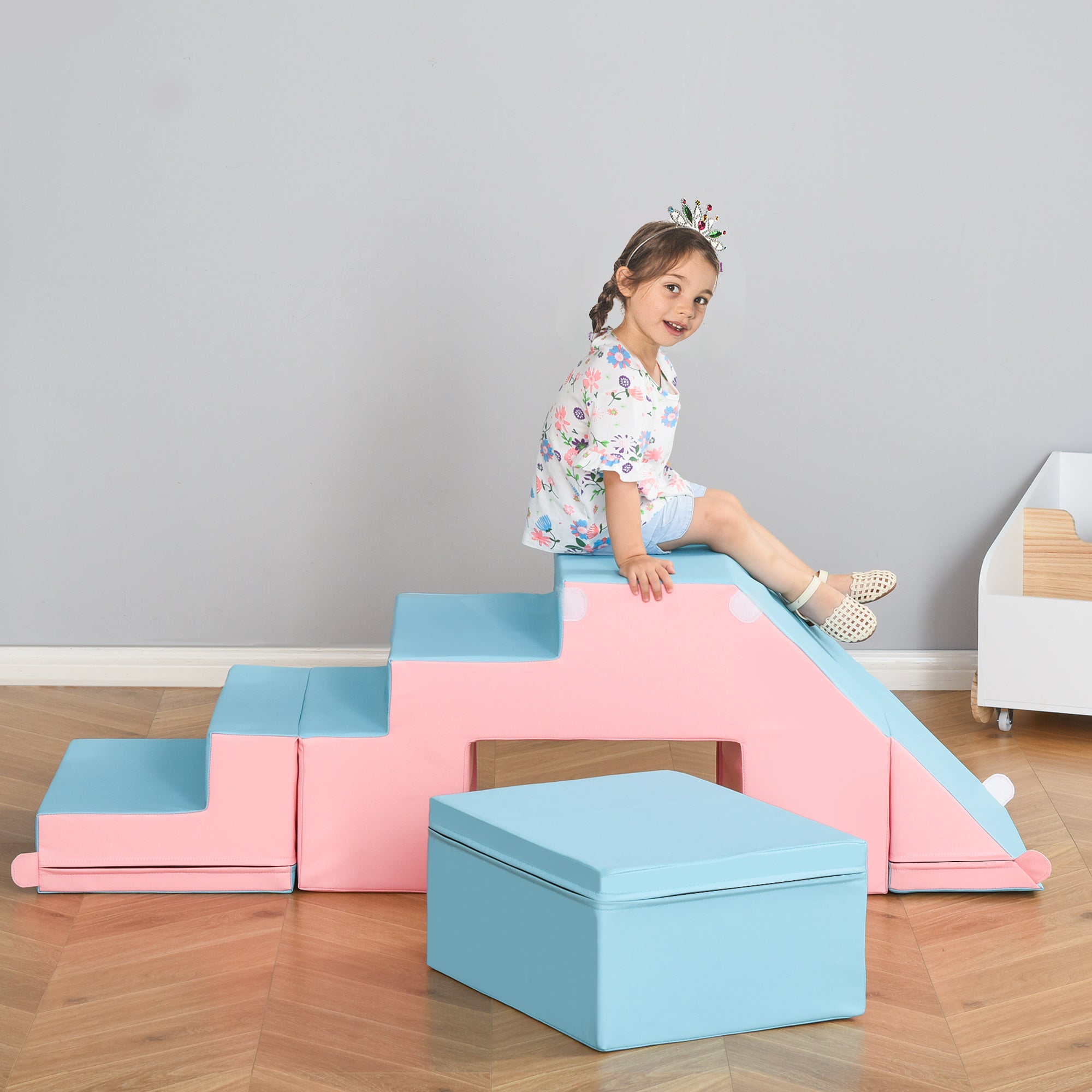 Soft Play Set Kids 2-piece Baby Foam Climber Climbing Indoor Block Toys Gross Motor Development for Toddlers 1-3 Years-1