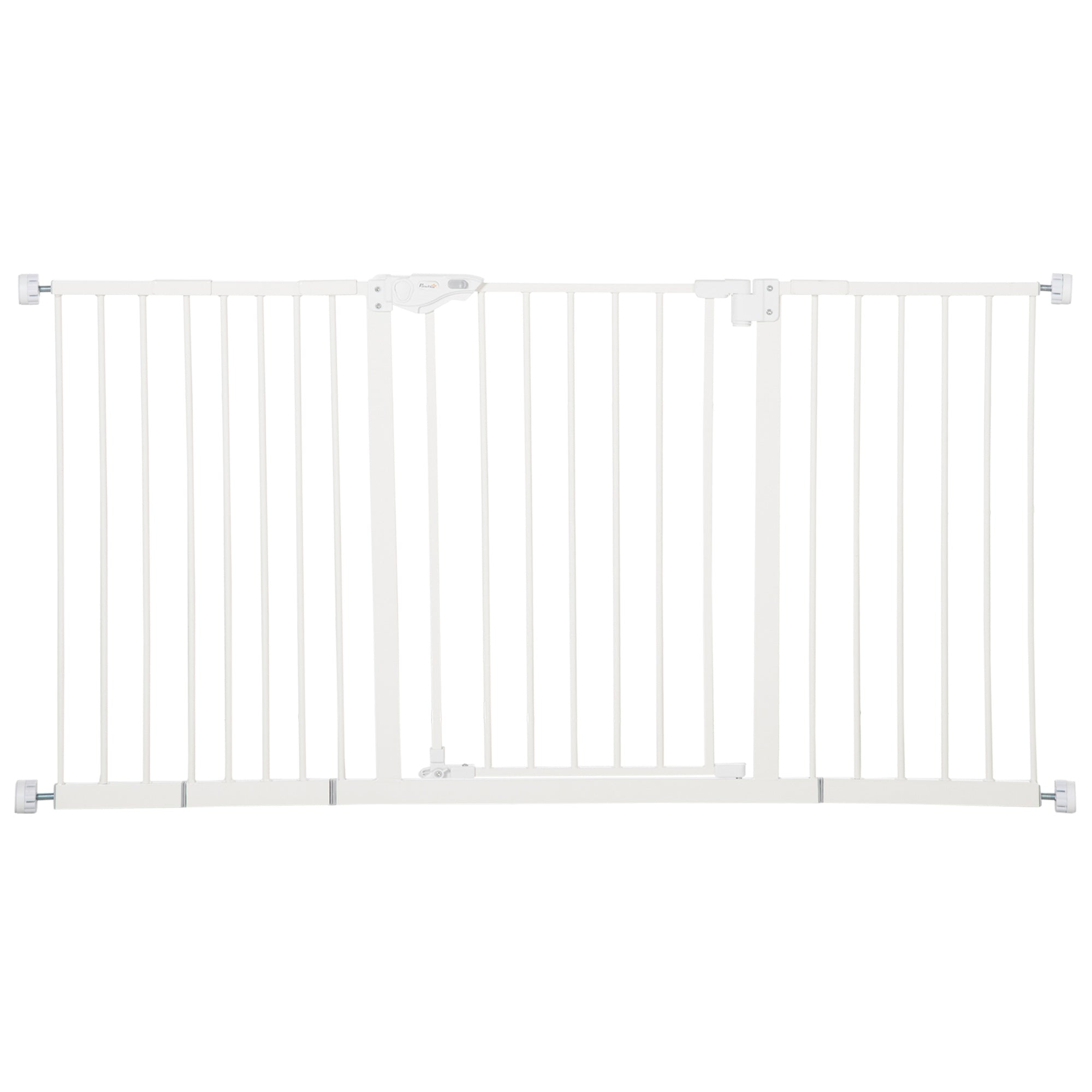 Dog Gate Stair Gate Pressure Fit Pets Barrier Auto Close for Doorway Hallway, 74-148cm Wide Adjustable, White-0