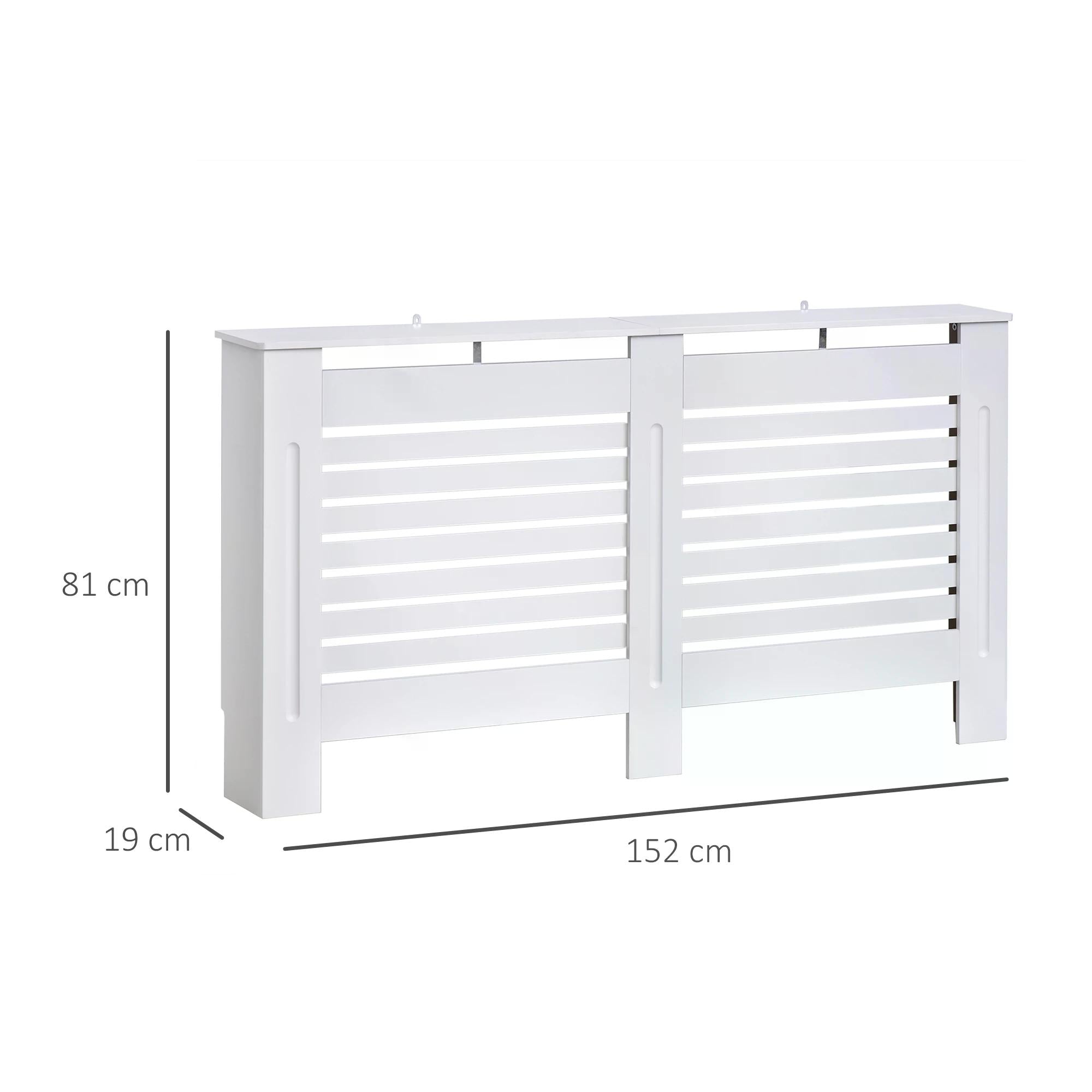 152Lx19Wx81H cm MDF Radiator Cover-White-2