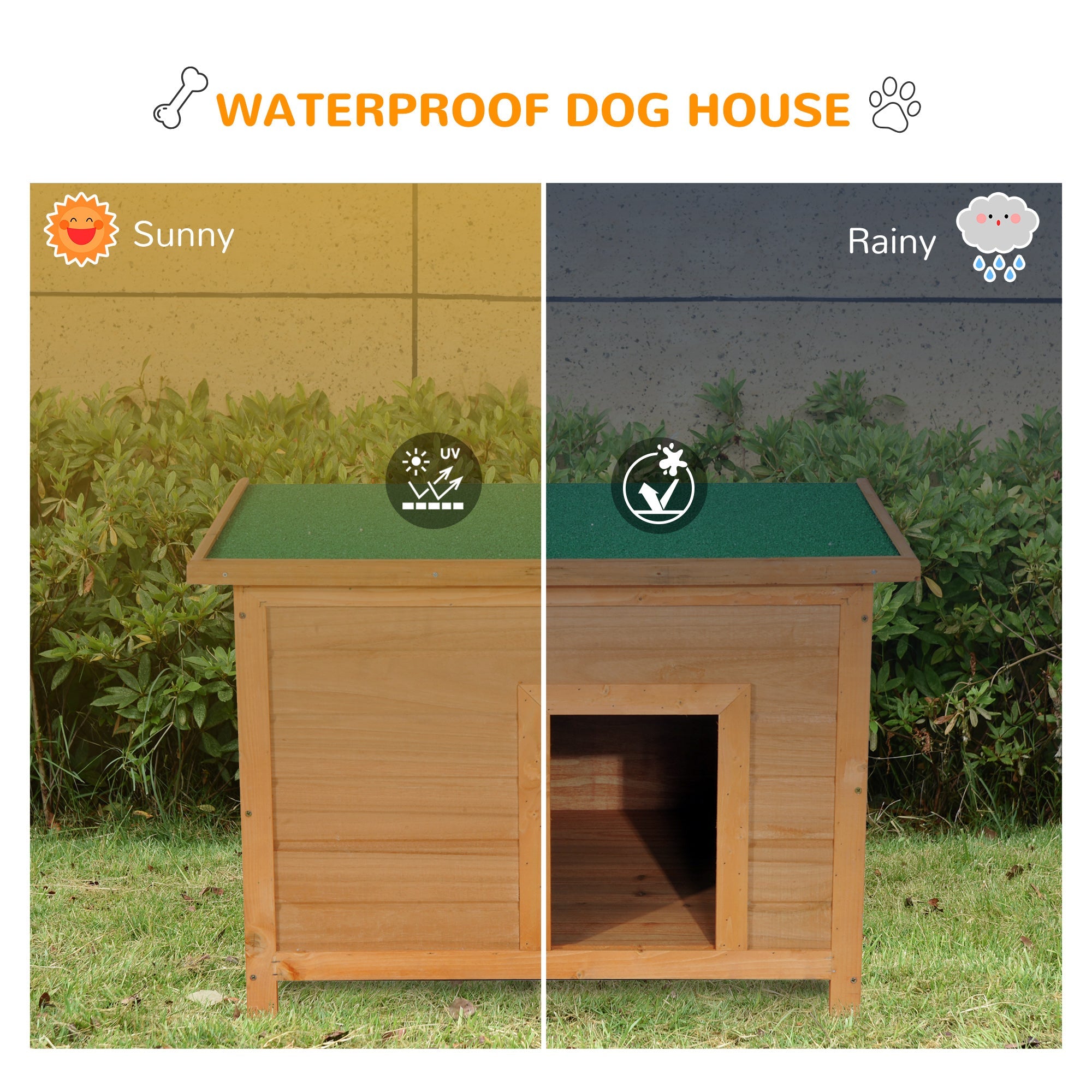 85cm Elevated Dog Kennel Wooden Pet House Outdoor Waterproof-3