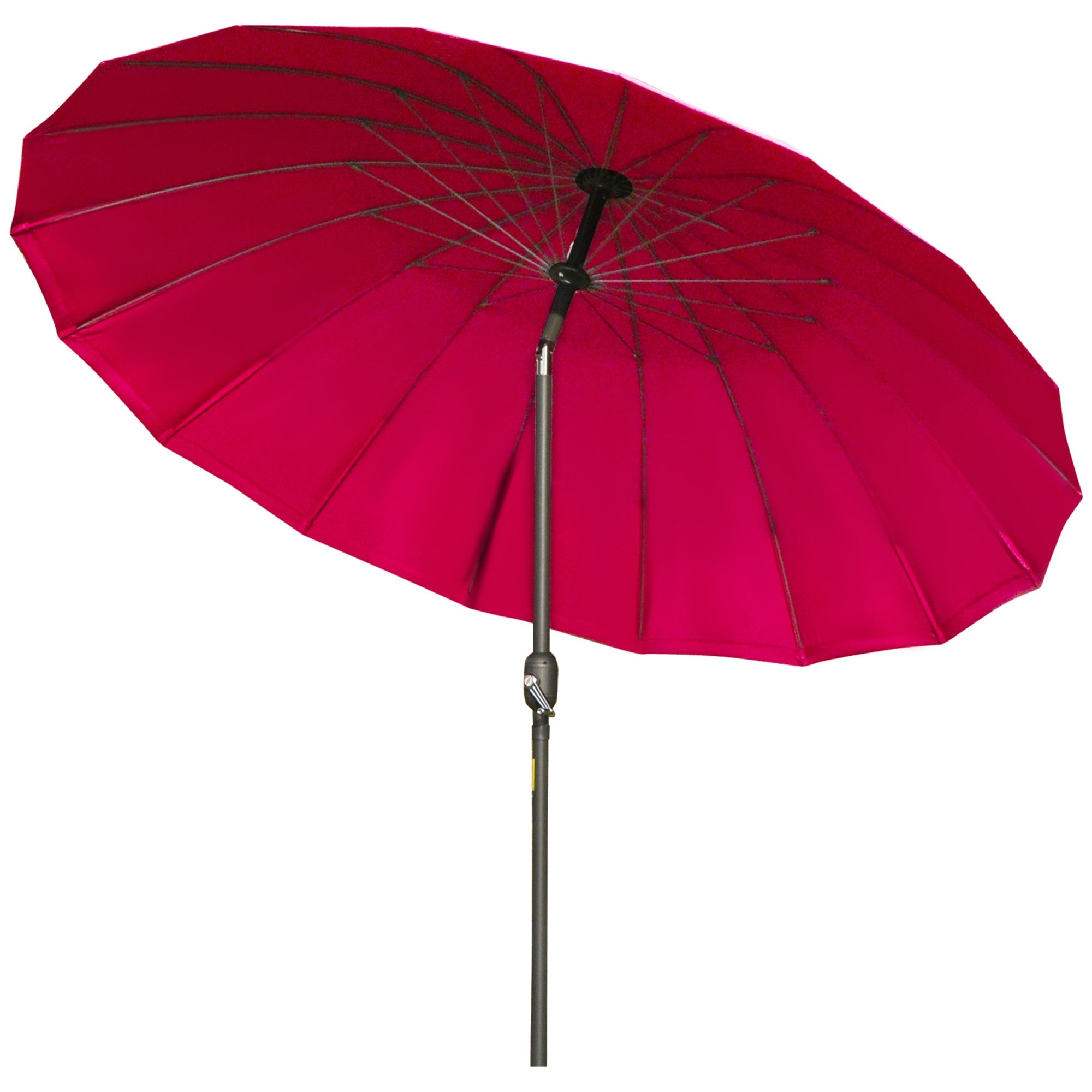 Ф255cm Patio Parasol Umbrella Outdoor Market Table Parasol with Push Button Tilt Crank and Sturdy Ribs for Garden Lawn Backyard Pool Wine Red-0