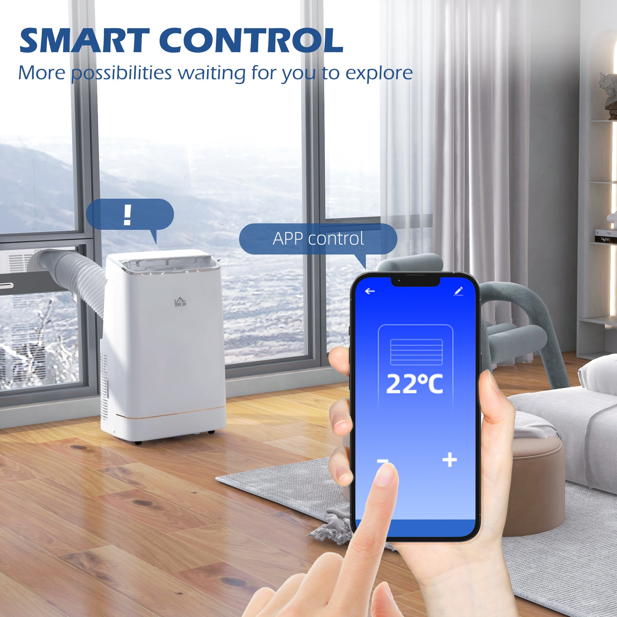 14,000 BTU Mobile Air Conditioner, Smart Home WiFi Compatible, with Heater, Cooler, Dehumidifier, Fan, 24H Timer-4