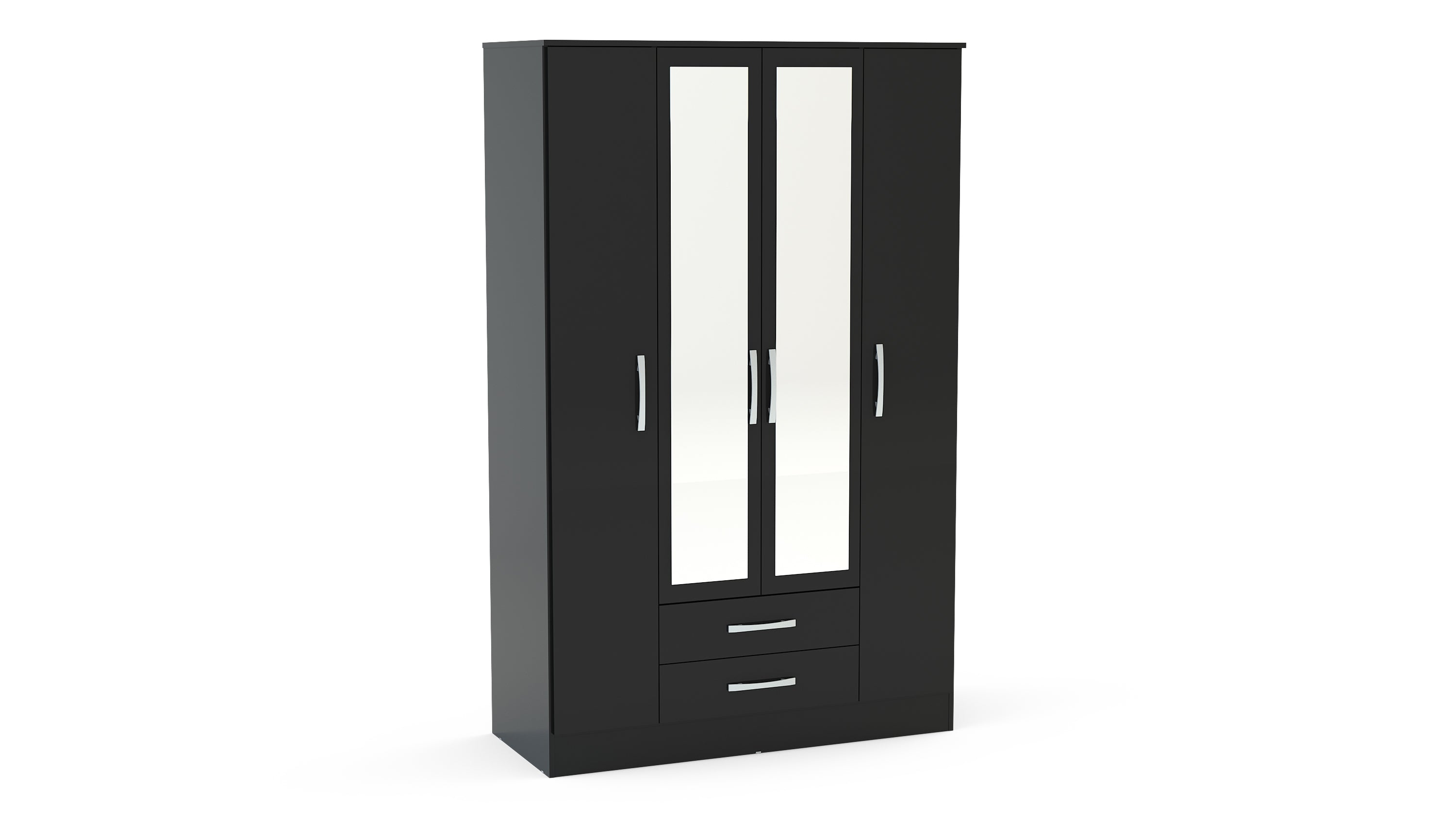 Lynx 4 Door 2 Drawer Wardrobe With Mirror-4